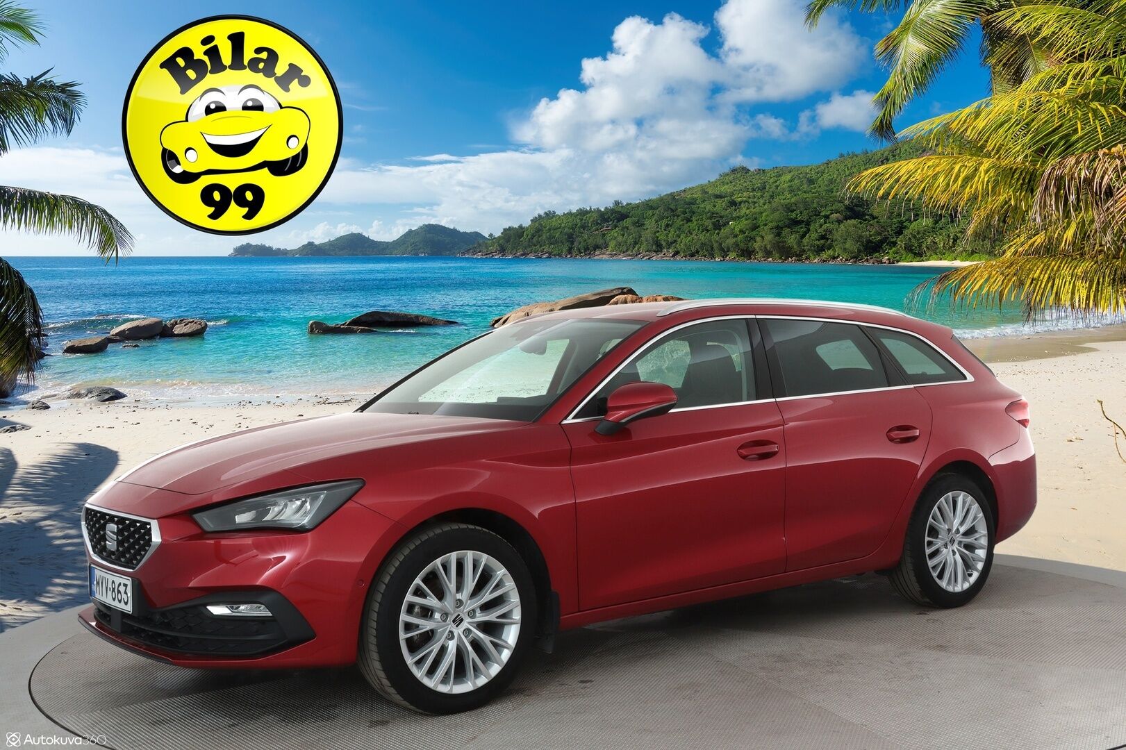 Seat Leon Sportstourer 2020 1,5 eTSI 150 Hybrid Xcellence DSG - Webasto / Adapt.Vakkari / Digimittari / Peruutuskamera / Vetokoukku / Navi / Sähköluukku / Adapt.LED / Huippuvarusteltu!