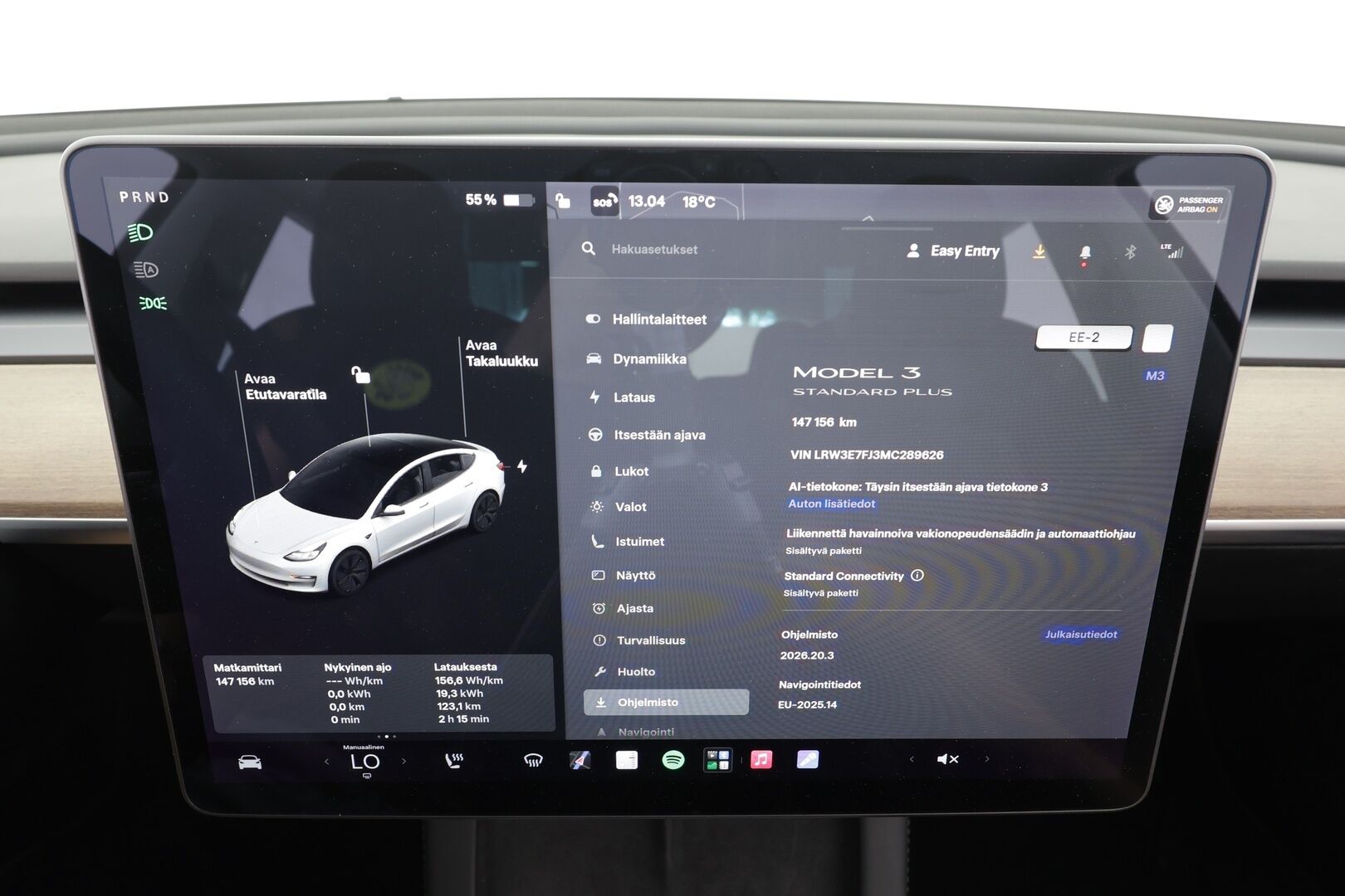 Tesla Model 3 2021 Standard Range Plus - | ILP | Lasikatto | ACC | P.kamera | Matrix-LED | Muistipenkki | Premium Speakers | Navi | Kaistavahti | Keyless | Suomi-auto | 