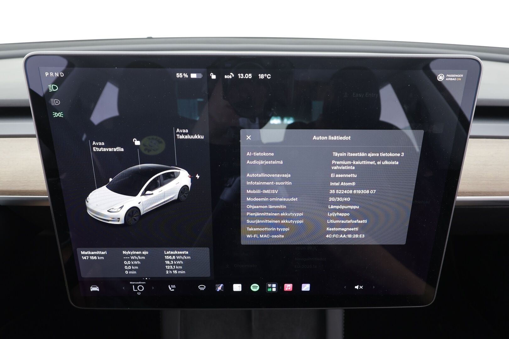Tesla Model 3 2021 Standard Range Plus - | ILP | Lasikatto | ACC | P.kamera | Matrix-LED | Muistipenkki | Premium Speakers | Navi | Kaistavahti | Keyless | Suomi-auto | 