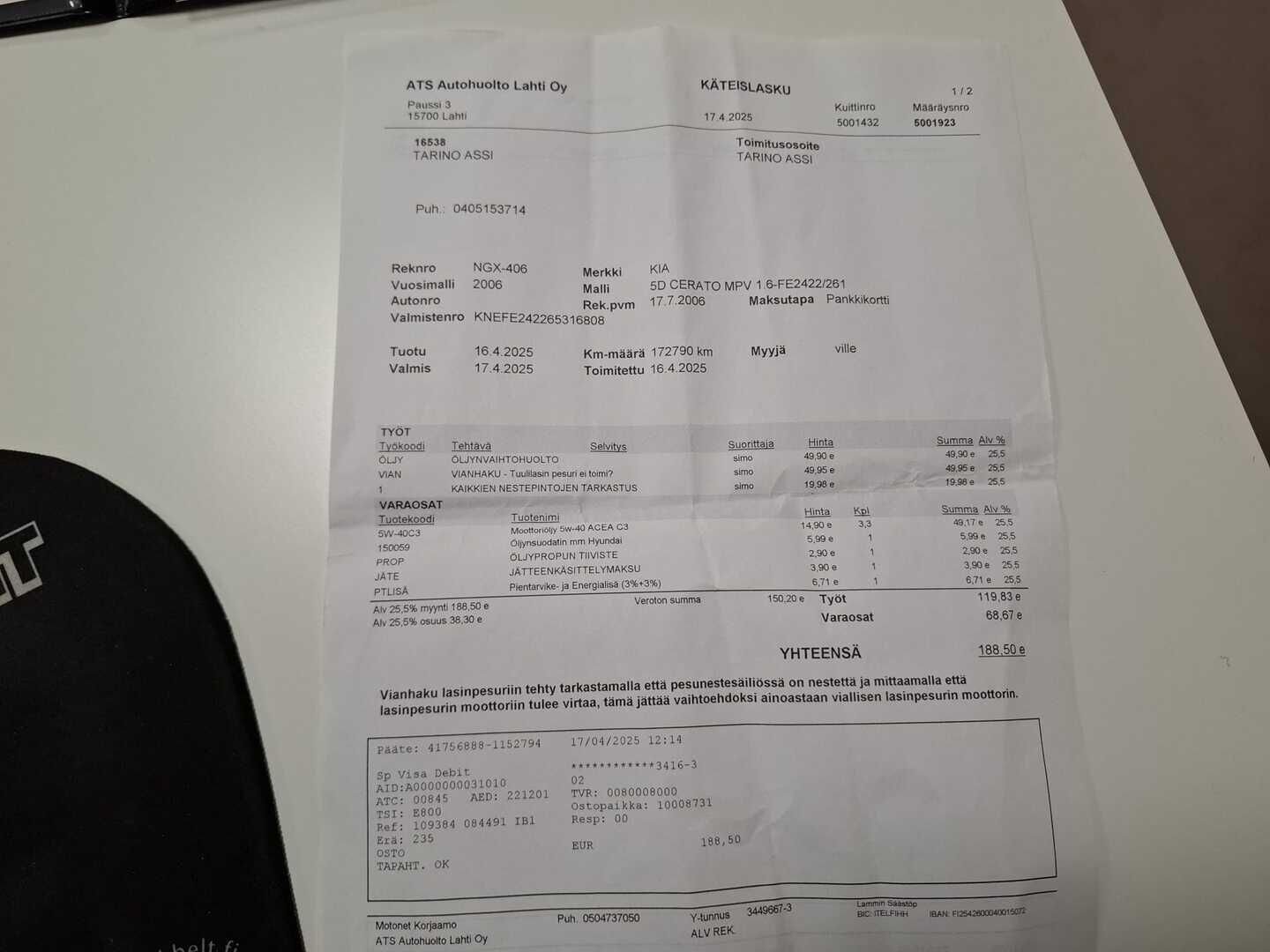 Kia Cerato 2006 *YritysOutlet - Myydään vain yrityksille* - *YritysOutlet - Myydään vain yrityksille* Sähköikkunat / Ilmastointi / Lohko sisä *