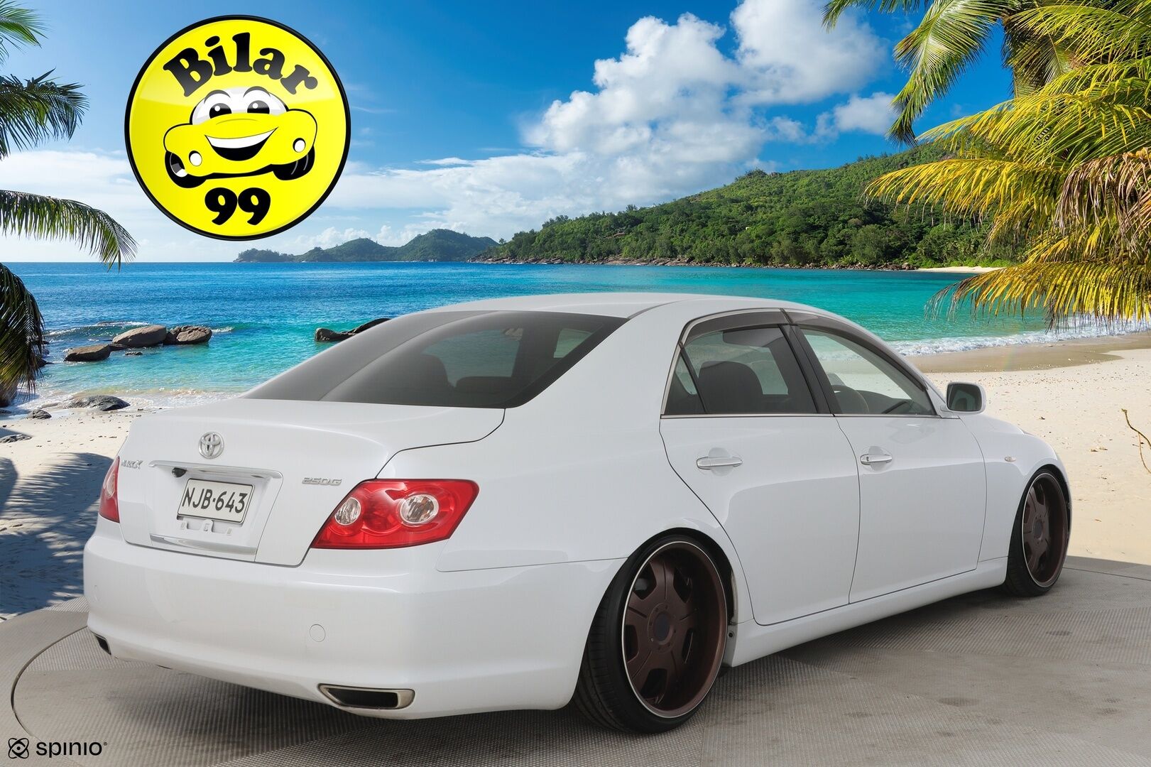 Toyota MARK X 2006 Sedan (AA) 4ov 2499cm3 **Harvinainen / Tyylikäs / Sähkösäätöiset penkit.** - Kahdet renkaat vanteineen (kesä) / Säädettävä alusta / Takaveto