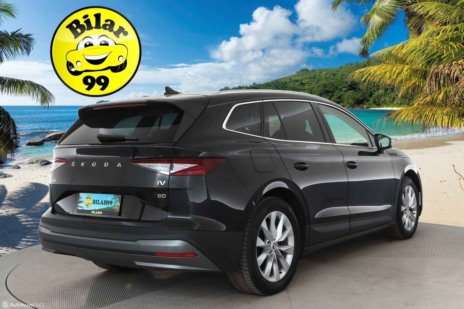 SKODA ENYAQ 2022 iV80 ** Panorama / Lämpöpumppu / Koukku / Matrix-LED / Adapt. Vakkari ** - 3,99 % KORKOTARJOUS TÄHÄN AUTOON - Kahdet renkaat!
