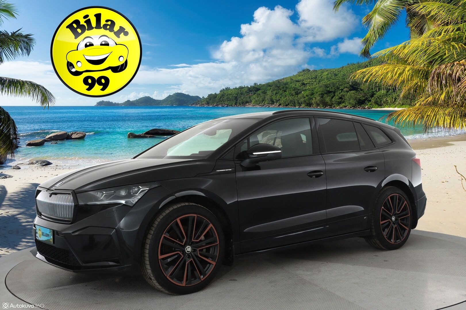 SKODA ENYAQ 2022 80x Founders Edition 1317/1895 iV**Hierovat Muistipenkit / HUD / 360° Kamera / Lämpöpumppu / Koukku / Adapt.Vakkari / Matrix-LED** - 3,99 % KORKOTARJOUS TÄHÄN AUTOON - Digimittaristo / Navi / Kaistavahti / KeylessGO / 2x Renkaat