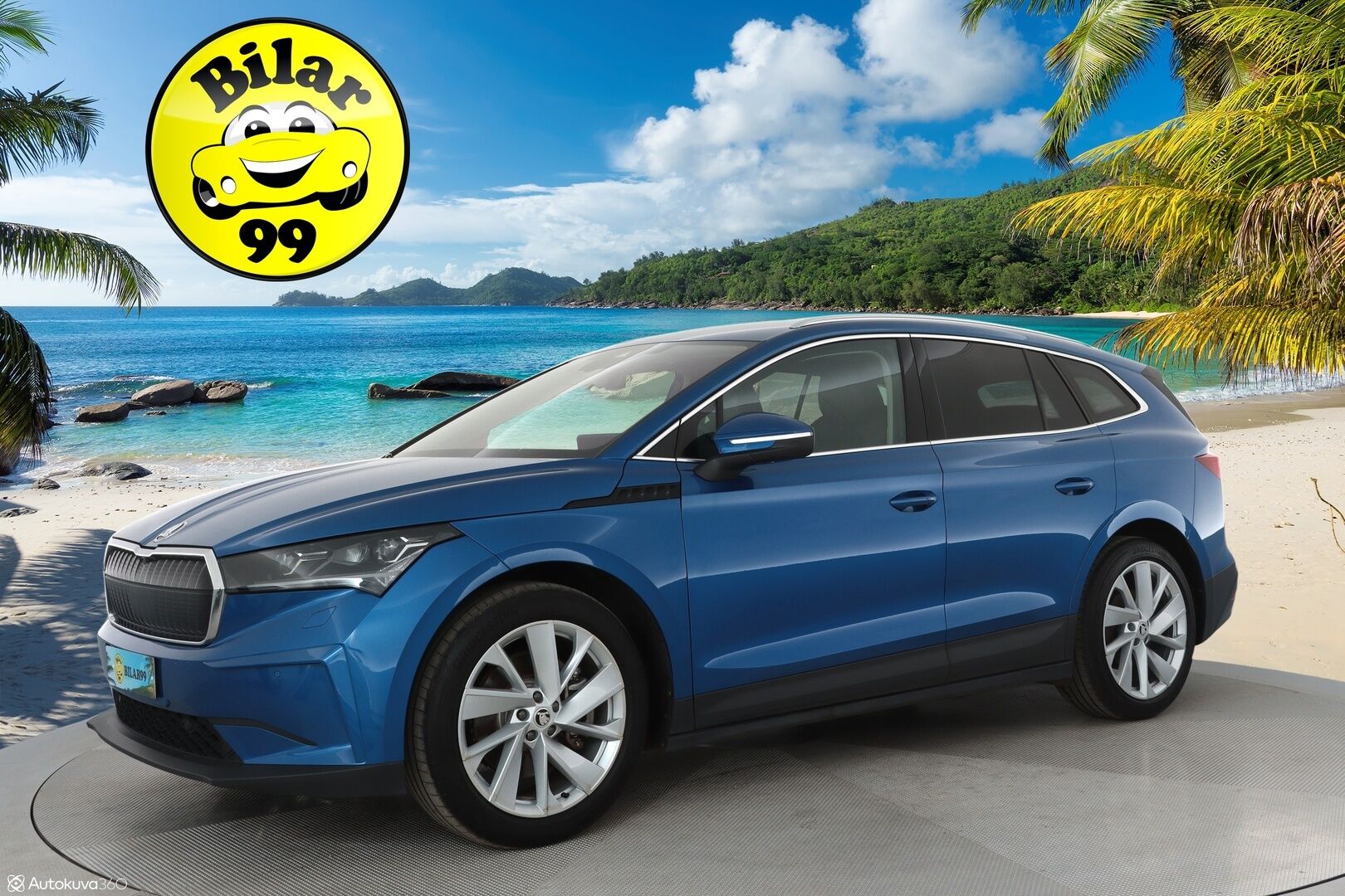 SKODA ENYAQ 2022 iV80 4x4 *ALV* Matrix LED / Lämpöpumppu / P.Kamera / Muistipenkit / Keyless / Navi - 3,99 % KORKOTARJOUS TÄHÄN AUTOON - Hierova kuskin penkki / Nahkaverhoilu / Apple&Android / Digimittaristo