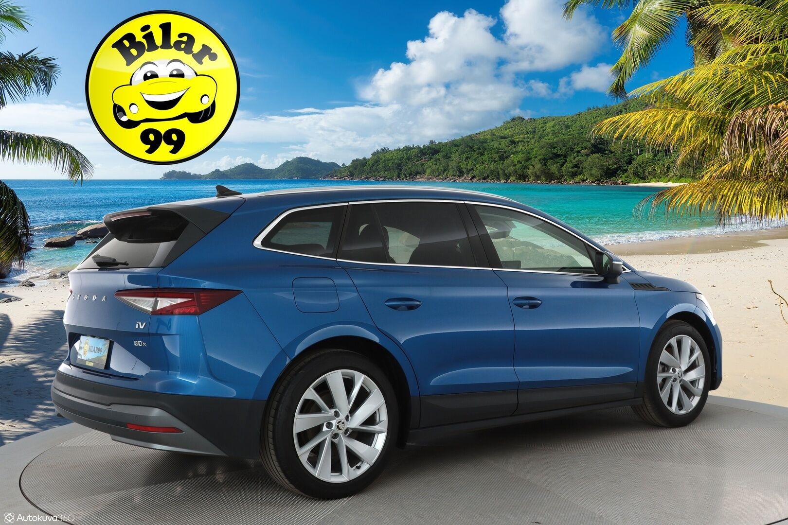 SKODA ENYAQ 2022 iV80 4x4 *ALV* Matrix LED / Lämpöpumppu / P.Kamera / Muistipenkit / Keyless / Navi - 3,99 % KORKOTARJOUS TÄHÄN AUTOON - Hierova kuskin penkki / Nahkaverhoilu / Apple&Android / Digimittaristo