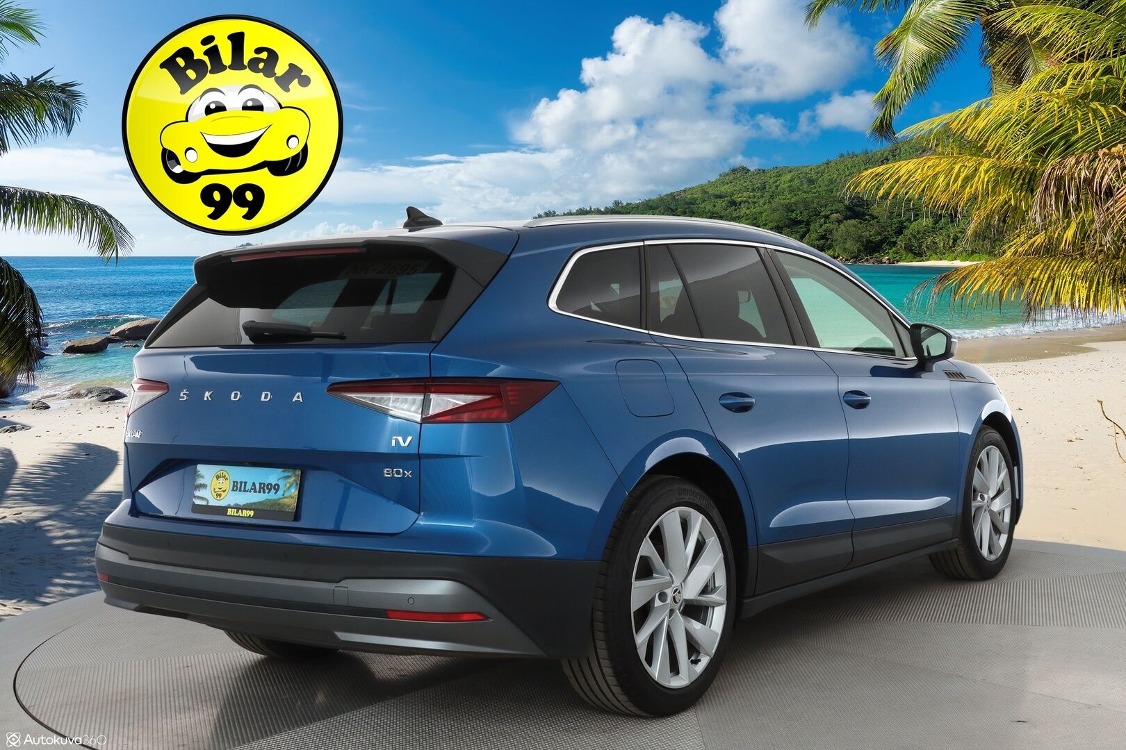 SKODA ENYAQ 2022 iV80 4x4 *ALV* Matrix LED / Lämpöpumppu / P.Kamera / Muistipenkit / Keyless / Navi - 3,99 % KORKOTARJOUS TÄHÄN AUTOON - Hierova kuskin penkki / Nahkaverhoilu / Apple&Android / Digimittaristo