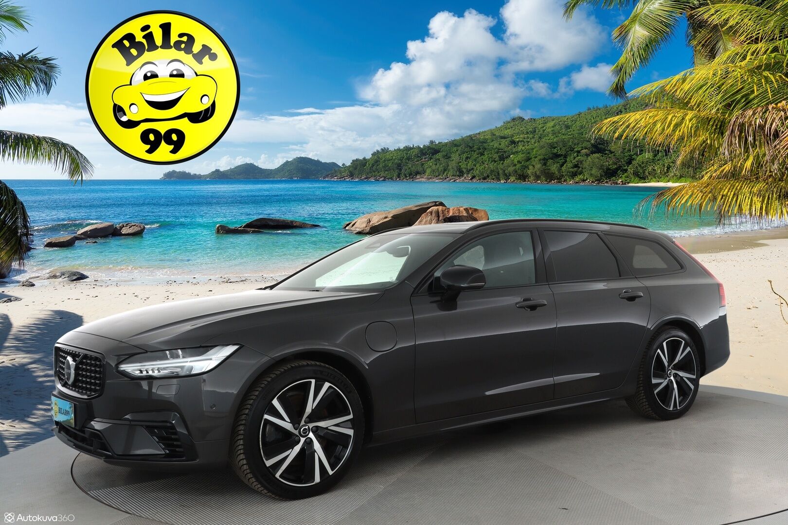 Volvo V90 2023 T6 AWD Plus Dark Long Range **Panorama / 360° Kamera / Adapt. vakkari / Full-LED / Sporttinahat Muistilla / Koukku** - 3,99 % KORKOTARJOUS TÄHÄN AUTOON - Harman/Kardon / Apple&Android / Kaistavahti / KeylessGO