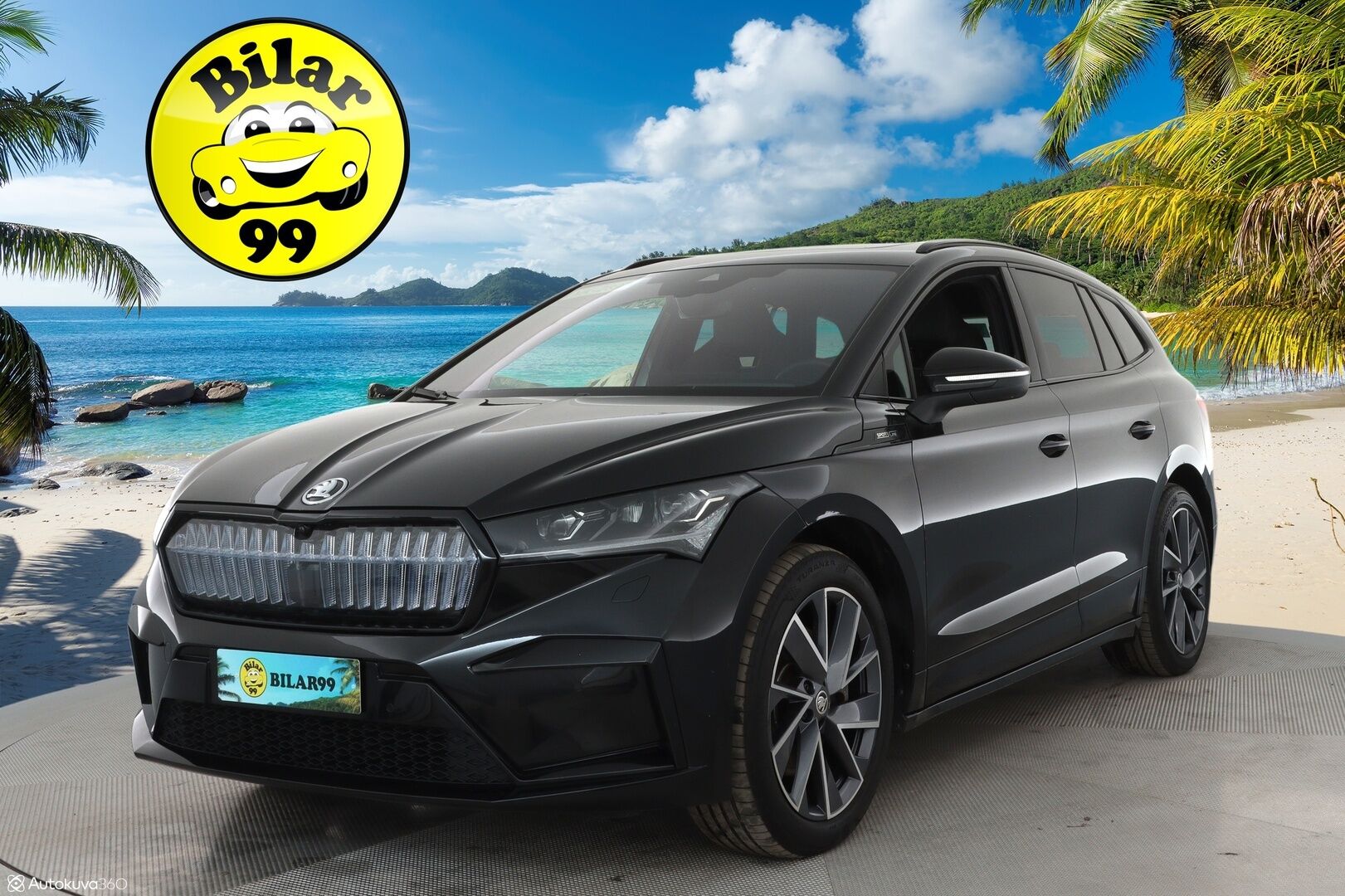 SKODA ENYAQ 2022 iV80 Sportline**Panorama / HUD / 360° Kamera / Lämpöpumppu / Matrix-LED / Muistipenkit / Navi / KeylessGO / 2x Renkaat** - 3,99 % KORKOTARJOUS TÄHÄN AUTOON - Kaistavahti / 3-Alueinen AC / Apple&Android / Kahdet renkaat