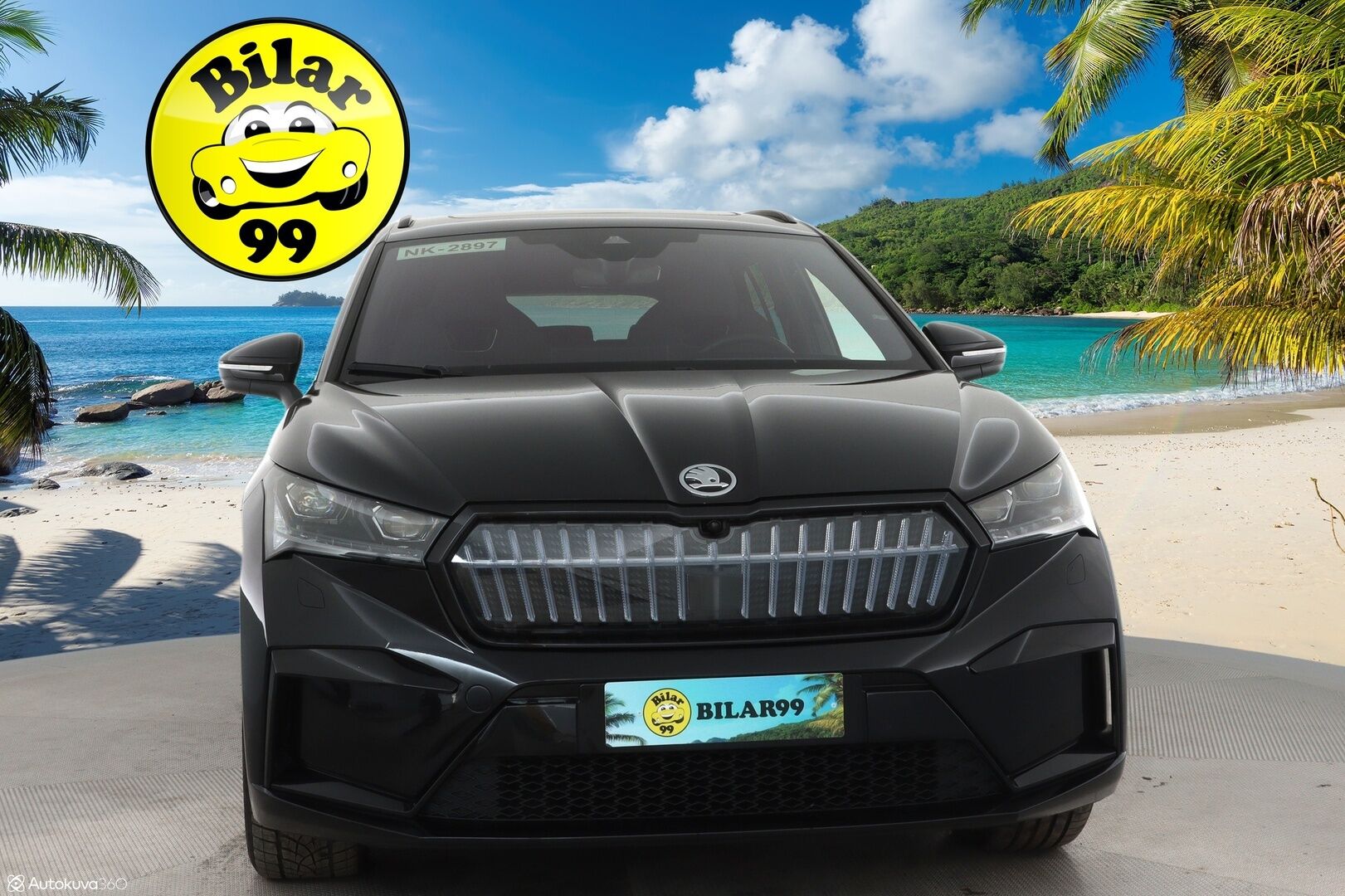 SKODA ENYAQ 2022 iV80 Sportline**Panorama / HUD / 360° Kamera / Lämpöpumppu / Matrix-LED / Muistipenkit / Navi / KeylessGO / 2x Renkaat** - 3,99 % KORKOTARJOUS TÄHÄN AUTOON - Kaistavahti / 3-Alueinen AC / Apple&Android / Kahdet renkaat