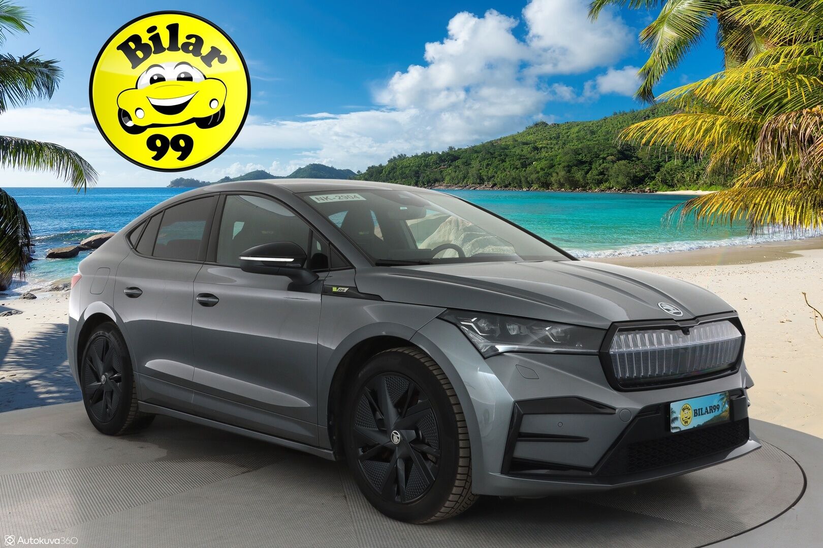 SKODA ENYAQ 2023 80 iV 4x4 RS Coupe **Lasikatto / Lämpöpumppu / Matrix-LED / Adapt.Vakkari / Muistipenkki / P. Kamera / Canton / HUD** - 3,99 % KORKOTARJOUS TÄHÄN AUTOON - Akku kuntotarkastettu / Navi /Apple&Android / Kaistavahti / Digimittaristo / KeylessGO