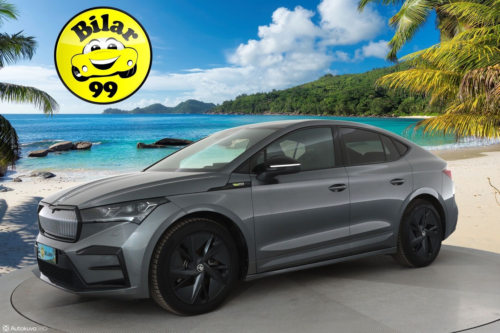 SKODA ENYAQ 2023 80 iV 4x4 RS Coupe **Lasikatto / Lämpöpumppu / Matrix-LED / Adapt.Vakkari / Muistipenkki / P. Kamera / Canton / HUD** - 3,99 % KORKOTARJOUS TÄHÄN AUTOON - Akku kuntotarkastettu / Navi /Apple&Android / Kaistavahti / Digimittaristo / KeylessGO