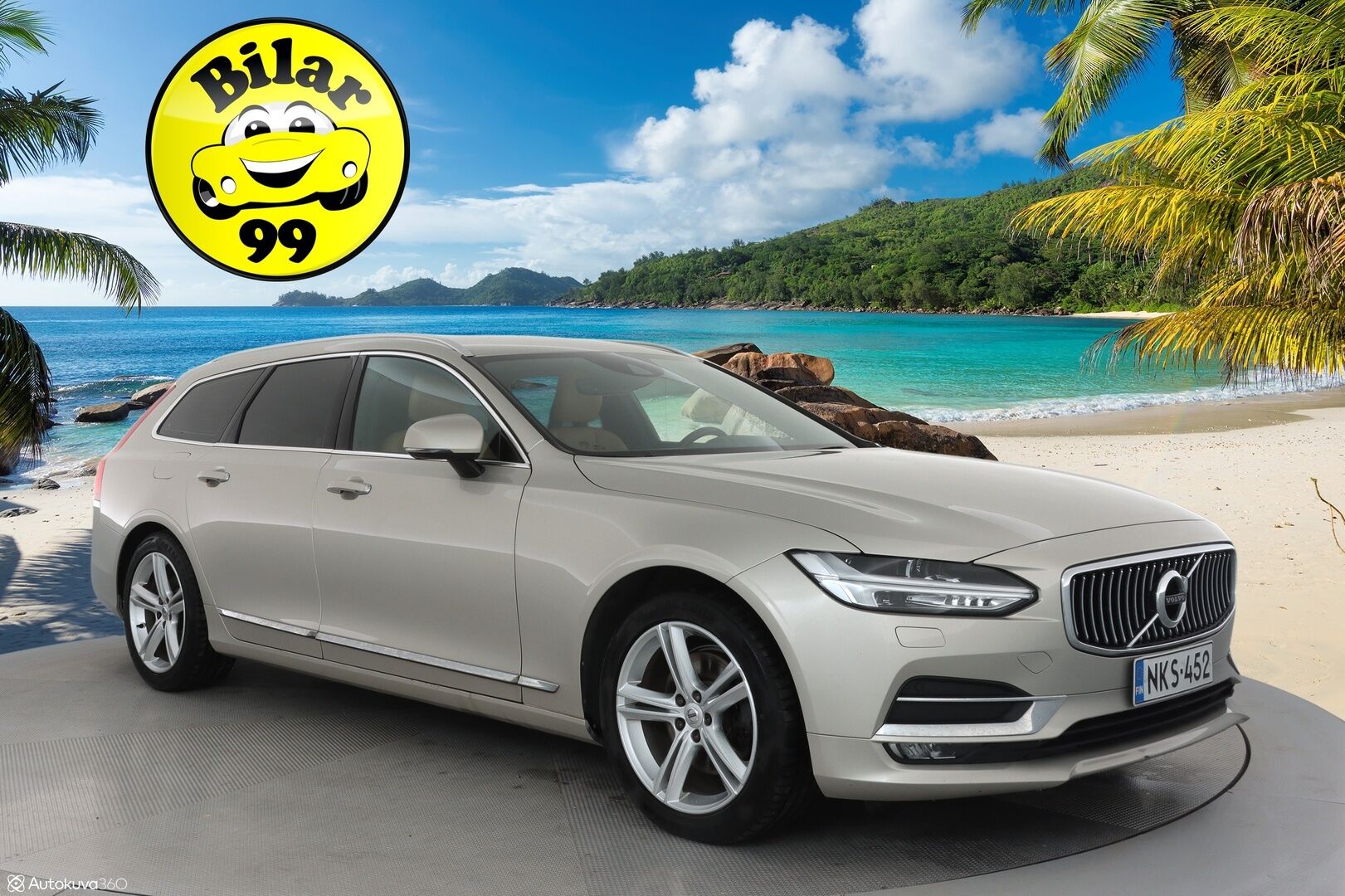 Volvo V90 2017 D4 AWD Inscription aut **Bowers&Wilkins / Webasto / Koukku / Adapt.Vakkari / Sporttipenkki Muistilla / LED-valot** - Bowers&Wilkins / P.Tutka / Kaistavahti / Vaalean-Ruskea Nahkaverhoilu / KeylessGO / 2x Renkaat / 