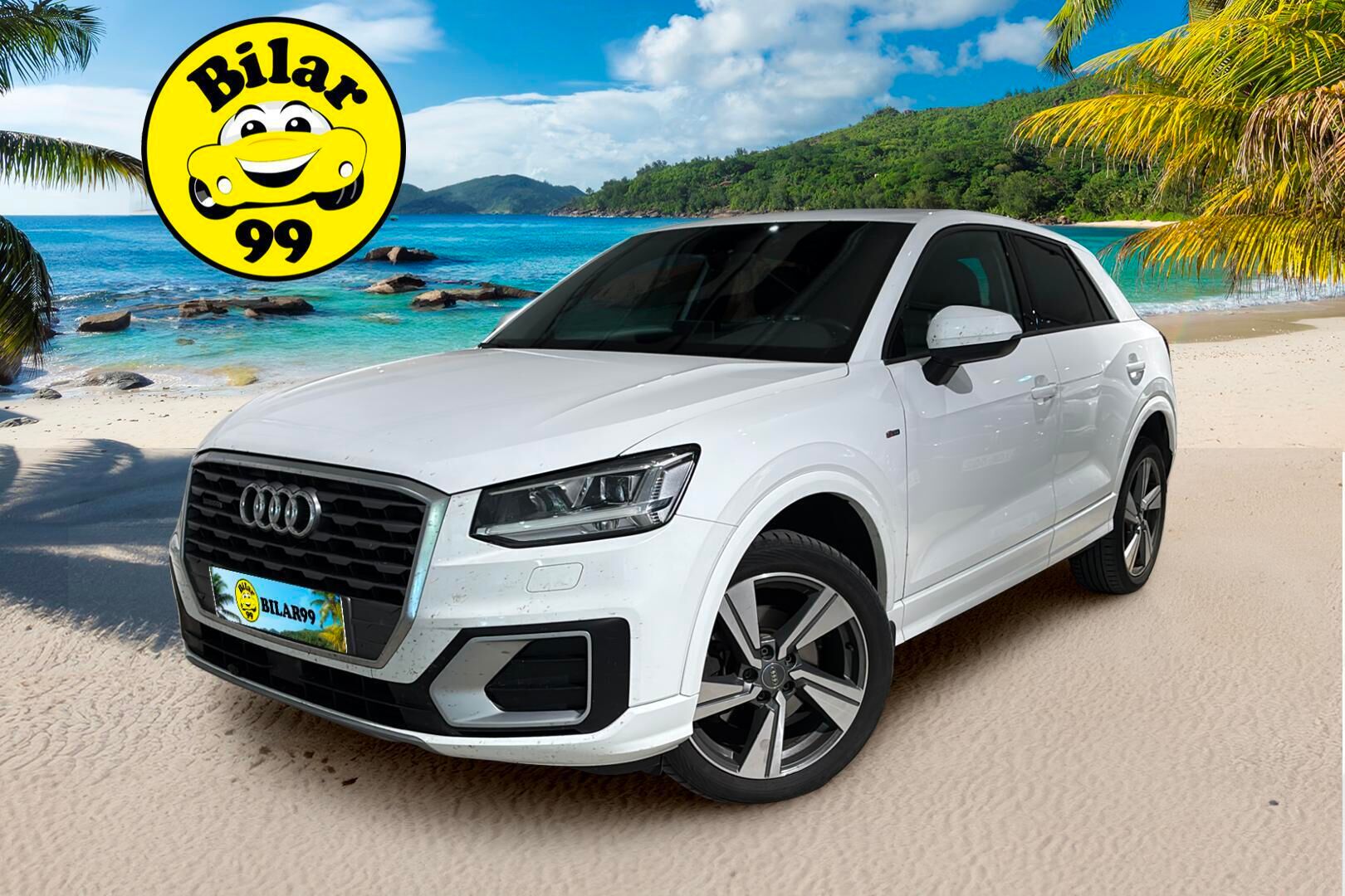 Audi Q2 2017 Business Sport 2,0 TDI 140 kW quattro S tronic S-Line *ACC /Sähköluukku / Ambient / Keyless Go / Lohko+sis.p / Puolinahat* - S-Line sisä ja ulkonäkö paketti / Adaptiivinen vakionopeudensäädin / Sähkötoiminen peräluukku