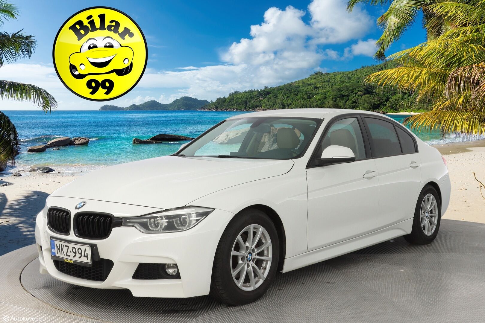 BMW 320 2017 F30 Sedan 320i A xDrive Business Exclusive Edition *Vaaleat nahat / Sporttipenkit / Vakkari / Ratinlämmitin* - M-Sport ulko + sisä paketti / Kahdet renkaat BMW alumiinivantein / Juuri huollettu / Suomi-auto