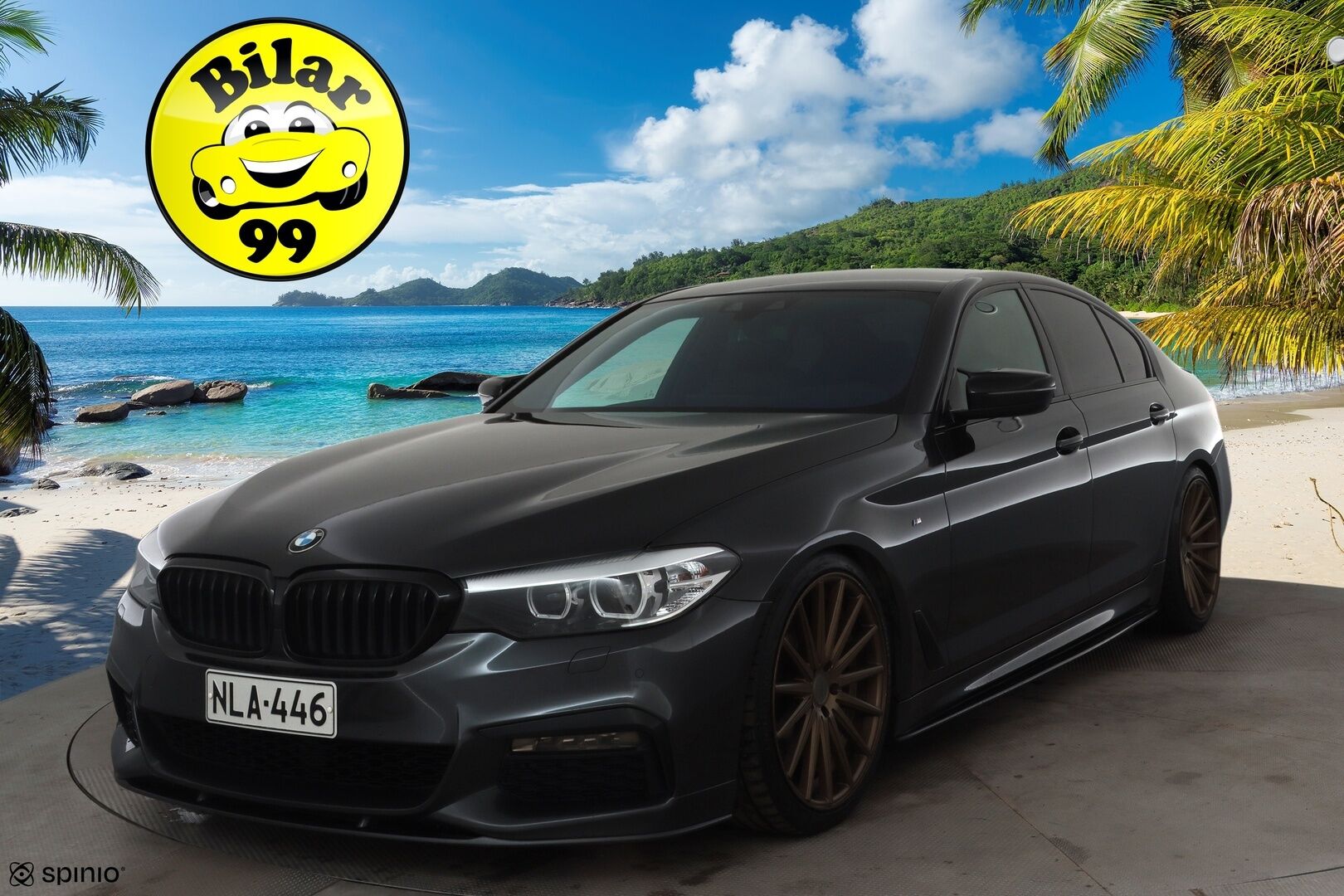 BMW 520 2018 G30 Sedan 520d A xDrive M Sport * K-Sport ilma-alusta / Webasto / Koukku / Sporttinahat / Kamera / LED / Navi * - Suomi-auto / Merkkihuollettu / M-Sport / Shadowline