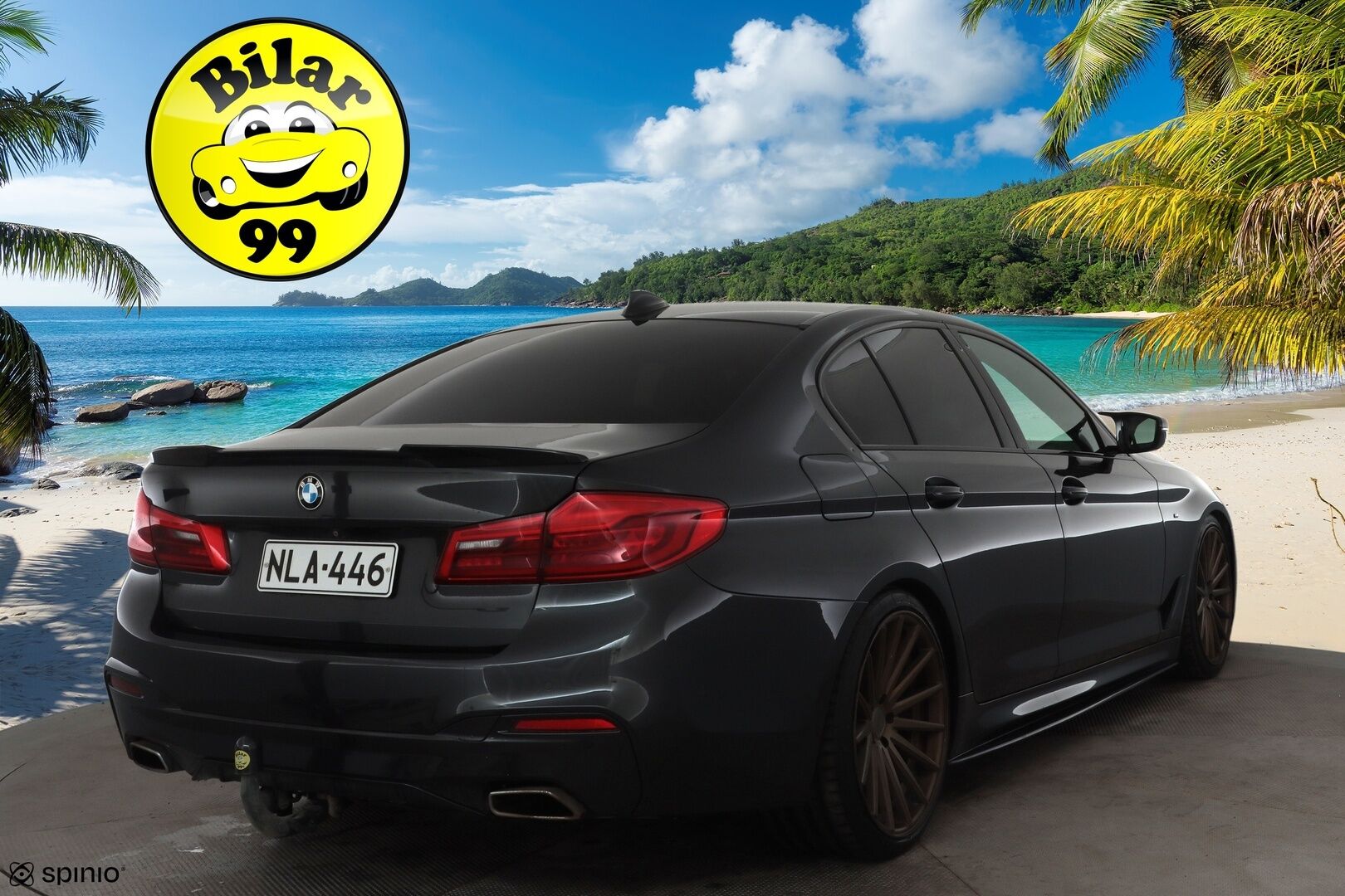 BMW 520 2018 G30 Sedan 520d A xDrive M Sport * K-Sport ilma-alusta / Webasto / Koukku / Sporttinahat / P.Kamera / LED / Navi * - Merkkihuollot  Kahdet renkaat aluvanteilla / Suomi-auto 