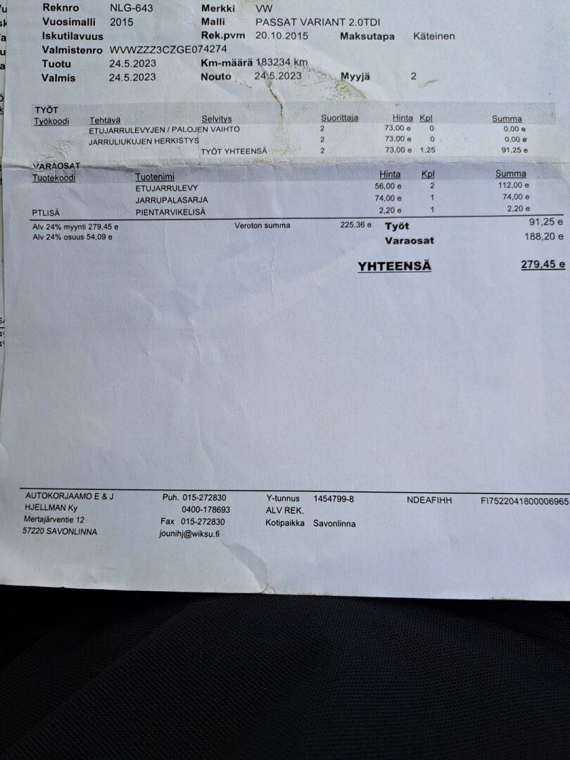 Volkswagen Passat 2015 Variant Comfortline 2,0 TDI 4Motion *Myydään Huutokaupat.com*