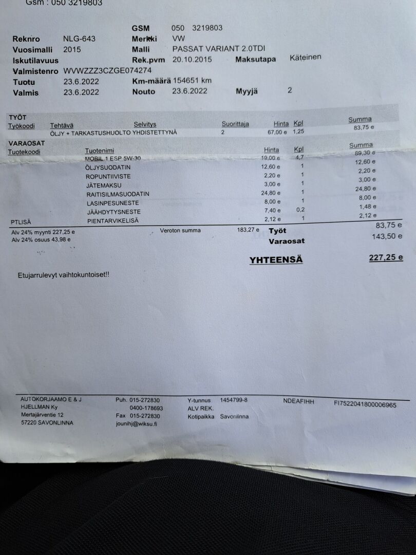 Volkswagen Passat 2015 Variant Comfortline 2,0 TDI 4Motion *Myydään Huutokaupat.com*
