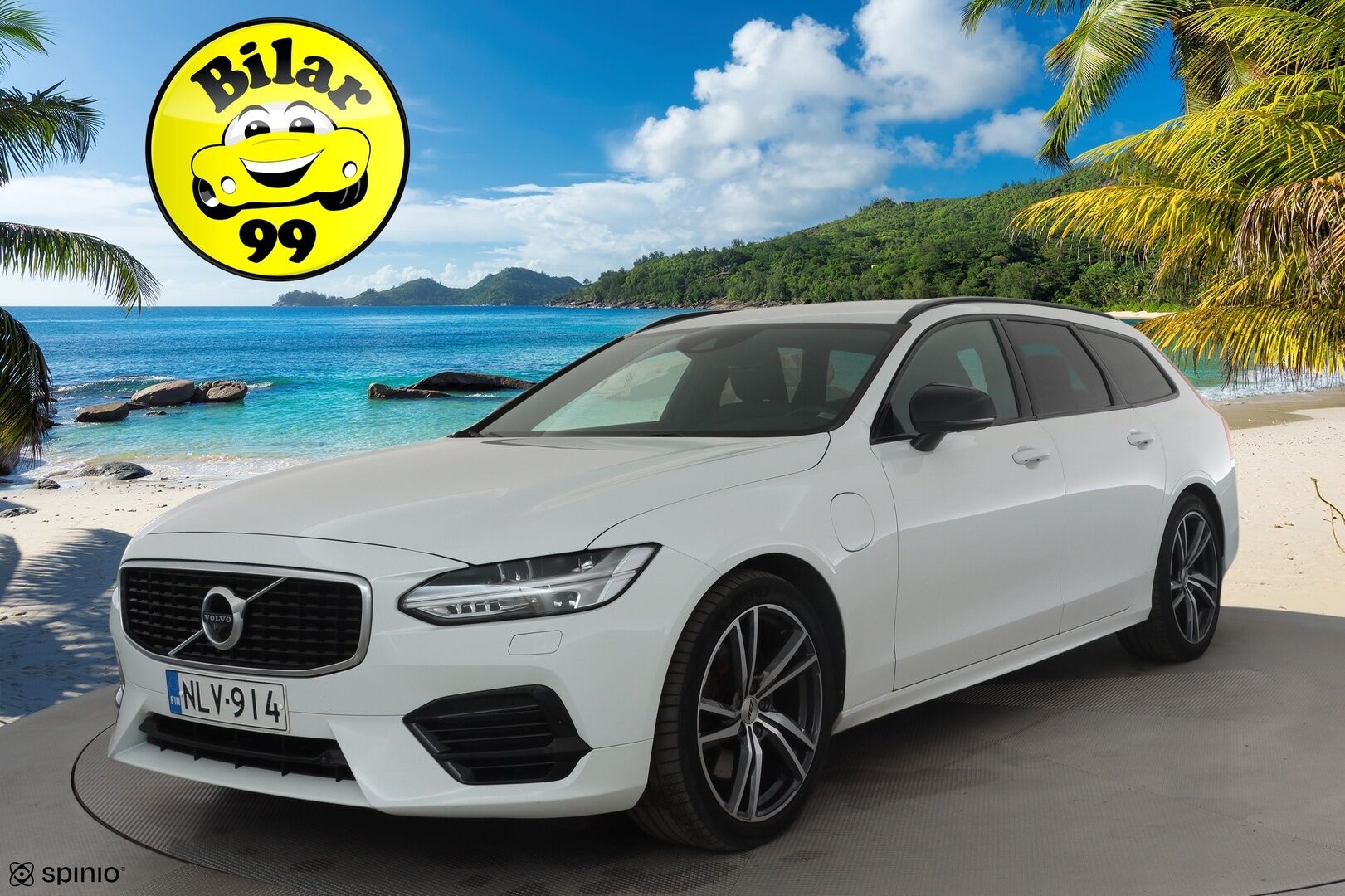 Volvo V90 2020 T8 TwE AWD R-Design aut * ACC / HUD / 360° / Webasto / Muistipenkki / Full LED / BLIS / Navi / Puolinahat * - Suomi-auto / Kahdet renkaat alumiinivanteilla / Juuri katsastettu - HULLUT JOULUT KORKOTARJOUS 2,49% 