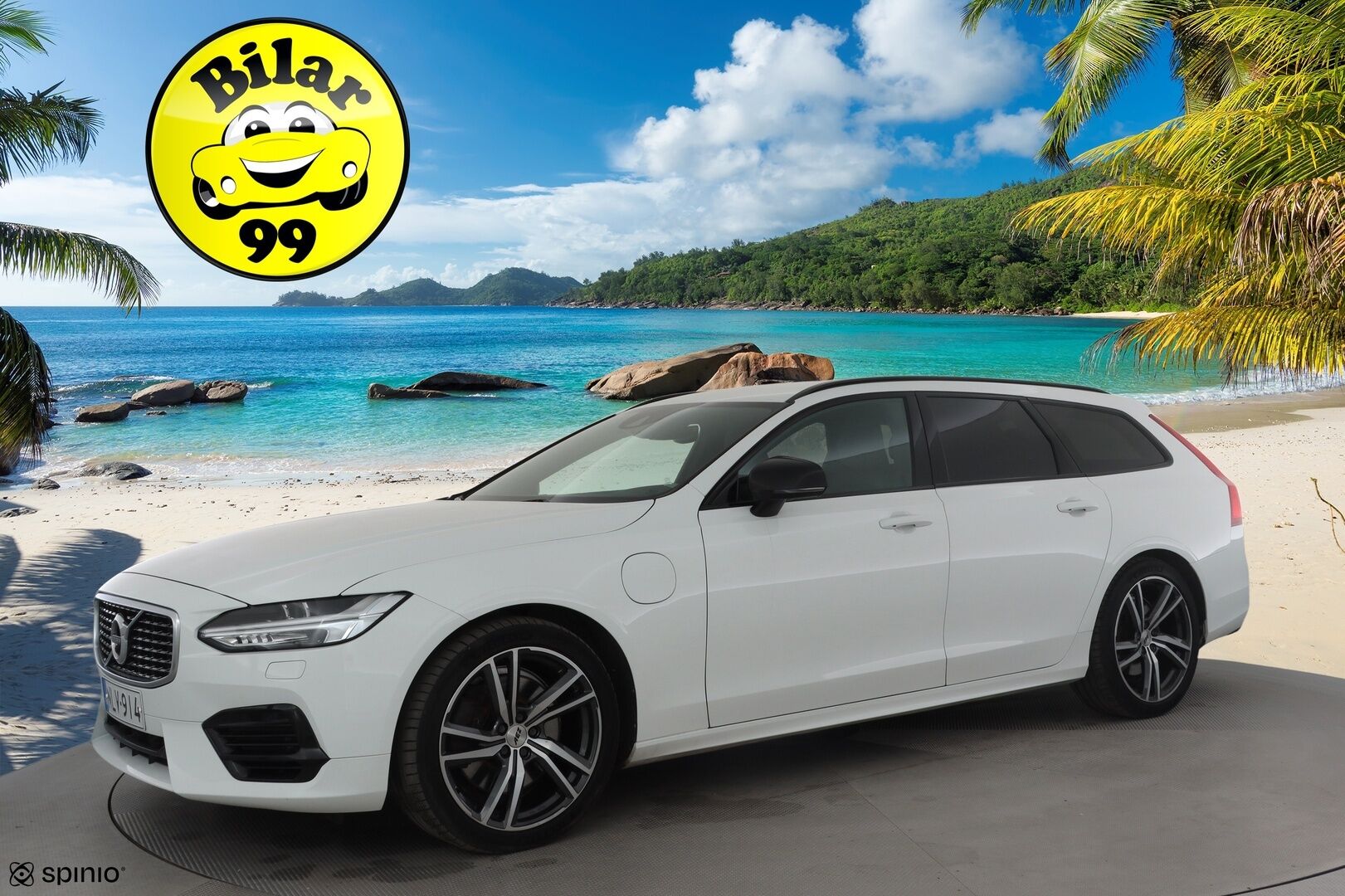 Volvo V90 2020 T8 TwE AWD R-Design aut * ACC / HUD / 360° / Webasto / Muistipenkki / Full LED / BLIS / Navi / Puolinahat * - Suomi-auto / Kahdet renkaat alumiinivanteilla / Juuri katsastettu - HULLUT JOULUT KORKOTARJOUS 2,49% 