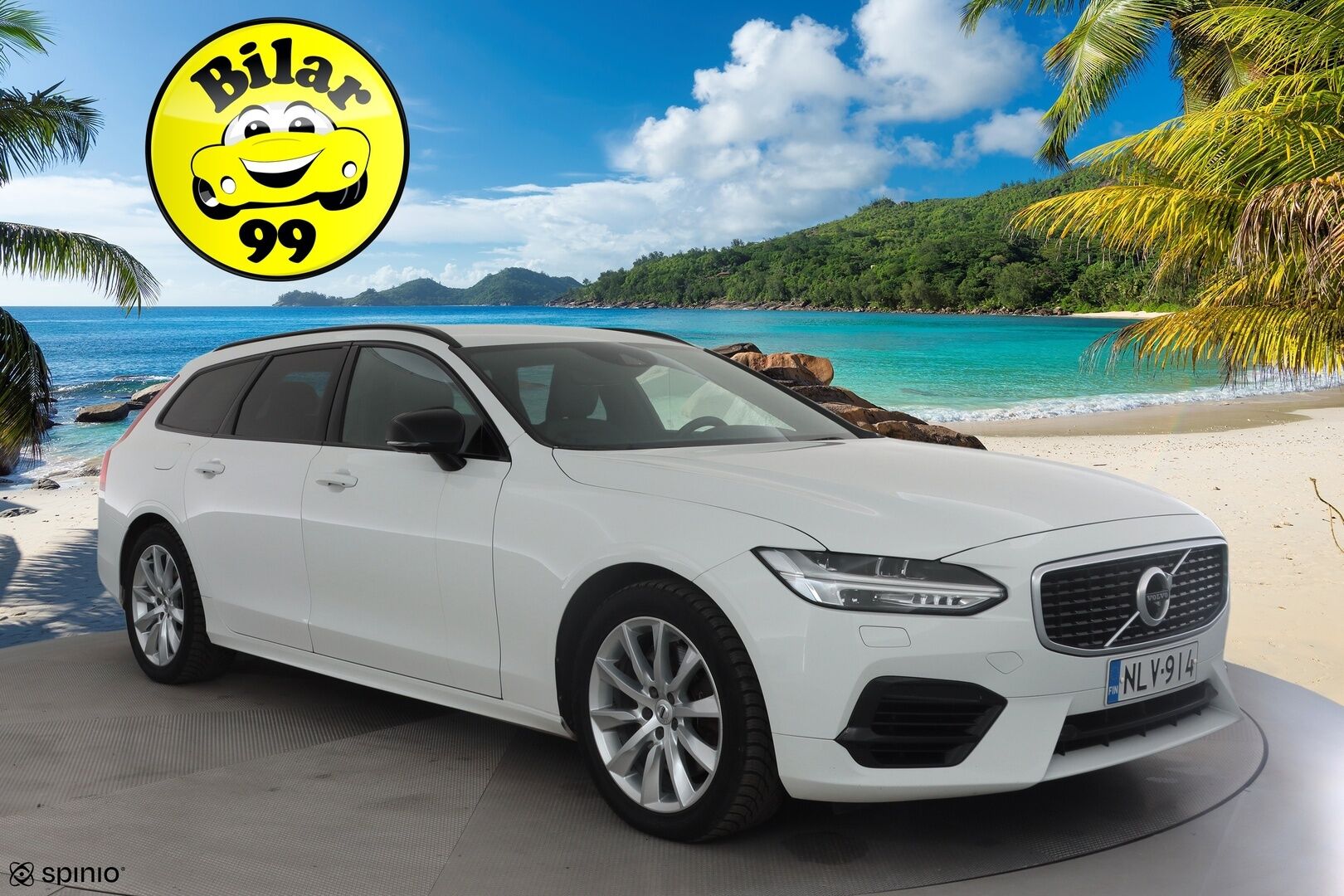 Volvo V90 2020 T8 TwE AWD R-Design aut * ACC / HUD / 360° / Webasto / Muistipenkki / Full LED / BLIS / Navi / Puolinahat * - Suomi-auto / Kahdet renkaat alumiinivanteilla / Juuri katsastettu - HULLUT JOULUT KORKOTARJOUS 2,49% 