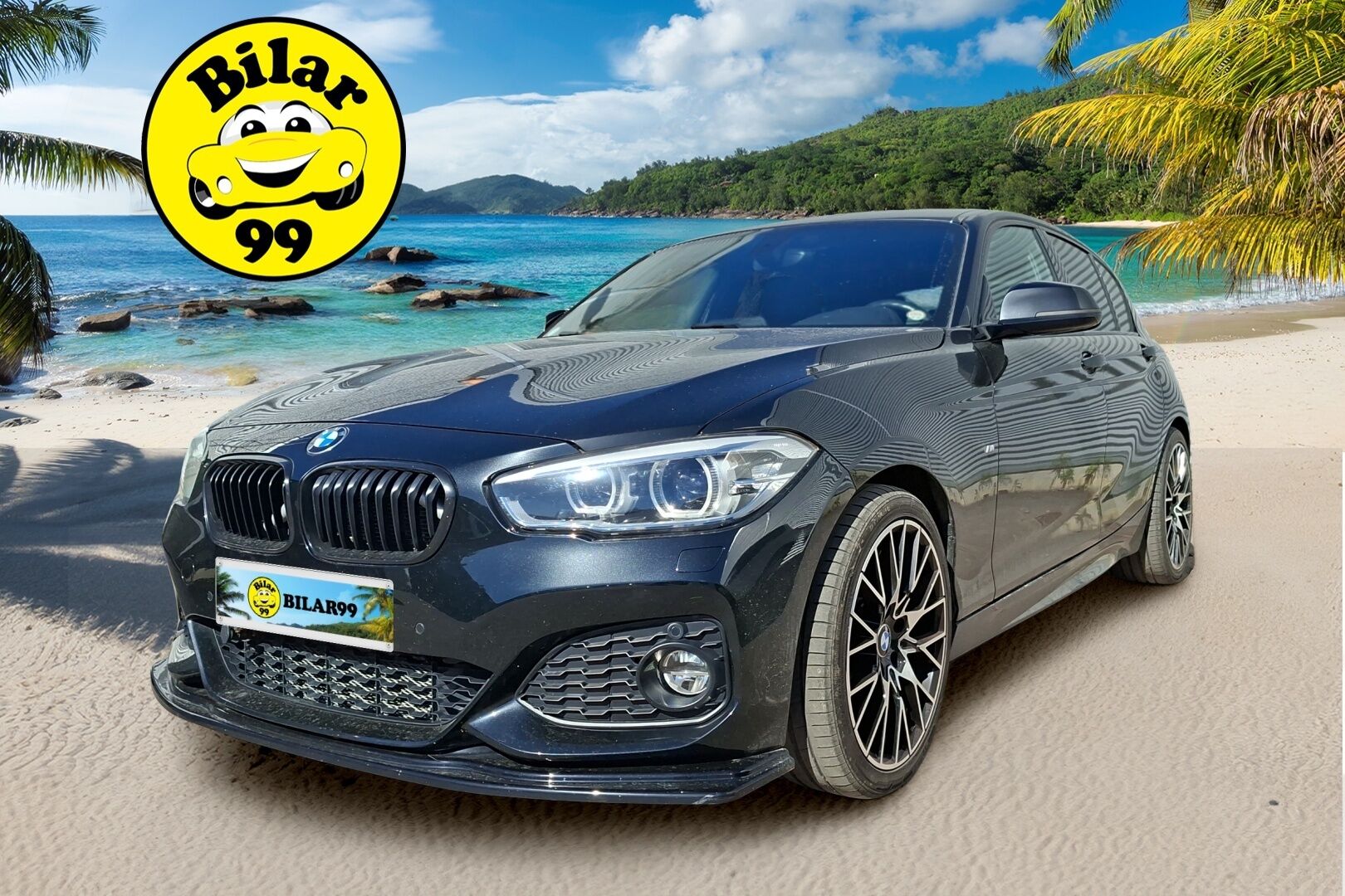 BMW 118 2018 F20 Hatchback 118d A Business M Sport / Vakkari / LED / Lohko+sisäp. / Bluetooth / Tutkat - 2x aluvanteet / Kangas-alcantara / Sporttipenkit / Avaimeton käynnistys