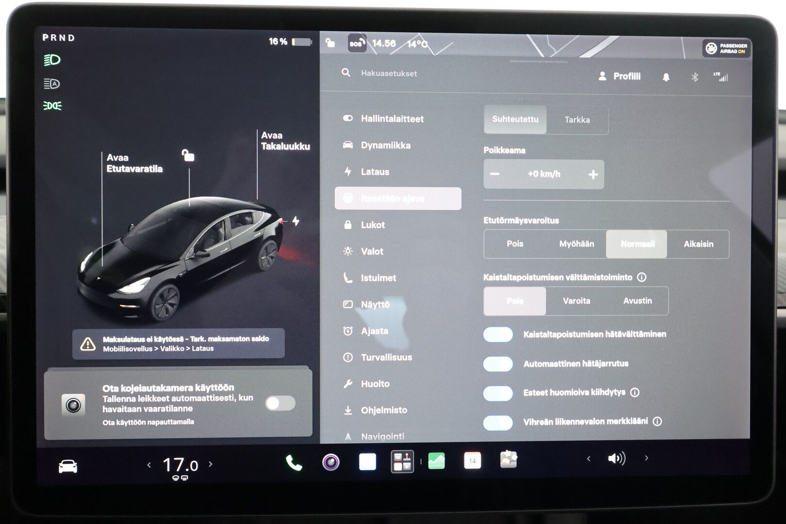 Tesla Model 3 2021 Long Range - | ACC | Refresh | Lasikatto | Premium Audio | Matrix | Sähkönahat | Muistipenkki | P.kamera | Oikeat p.tutkat | Autosteer | Keyless | 