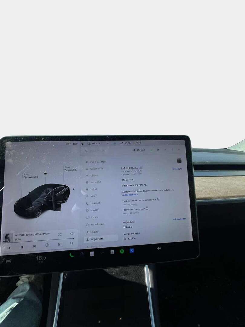 Tesla Model 3 2019 Long-Range Dual Motor AWD  * Tämä auto myydään YritysOutlet -valikoimasta vain yritykselle / FSD / Lasikatto / Navi / P.kamera * - *YritysOutlet - Myydään vain yrityksille / Akku kuntotarkastettu / Kahdet Teslan omat alumiinivanteet hyvillä kumeilla *