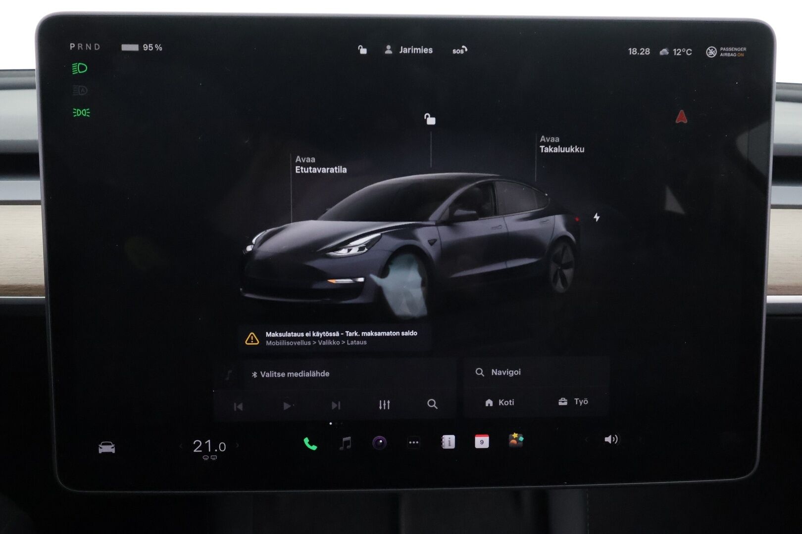 Tesla Model 3 2022 RWD * ILP / ACC / Lasikatto / Premium Speakers / P.Kamera / Matrix-LED / Muistipenkki / Kaistavahti * - Suomi-auto / Akku kuntotarkastettu / 2x Latauskaapelit / Kahdet renkaat aluvanteilla