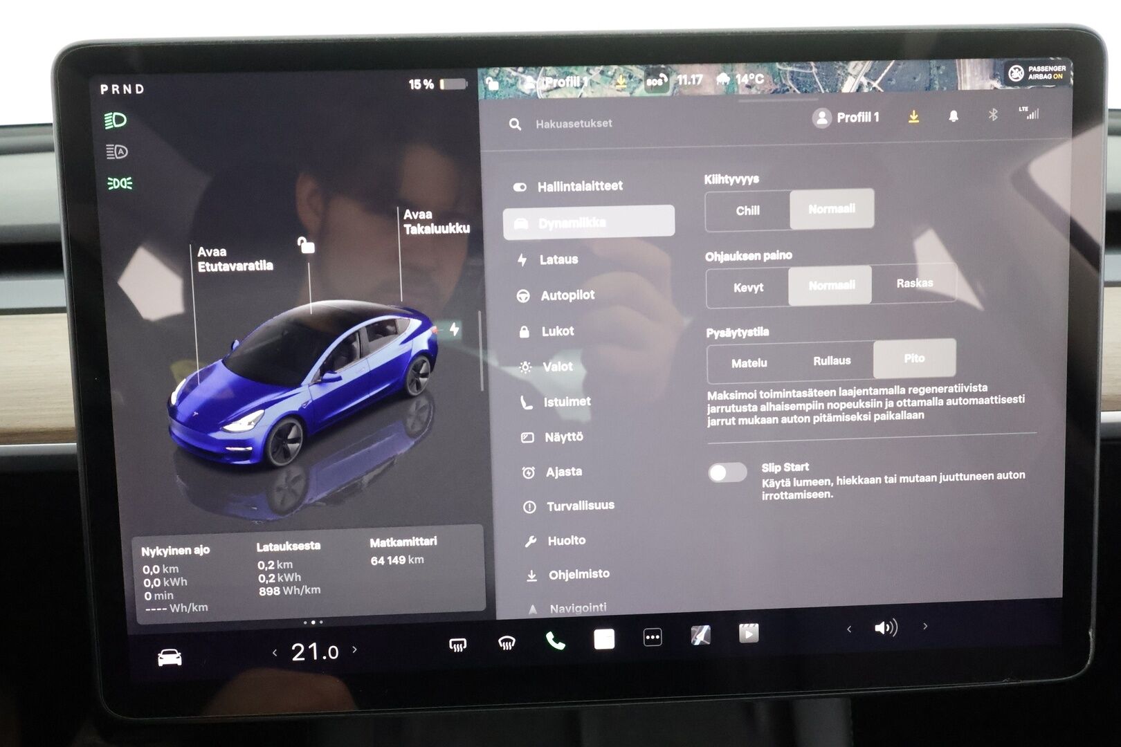 Tesla Model 3 2022 RWD * ILP / ACC / Lasikatto / Matrix-LED / P.Kamera / Muistipenkki / Premium Speakers / Navi / Kaistavahti / Keyless * - 1-om Suomi-auto - Osta nyt, maksa vasta ensi vuonna