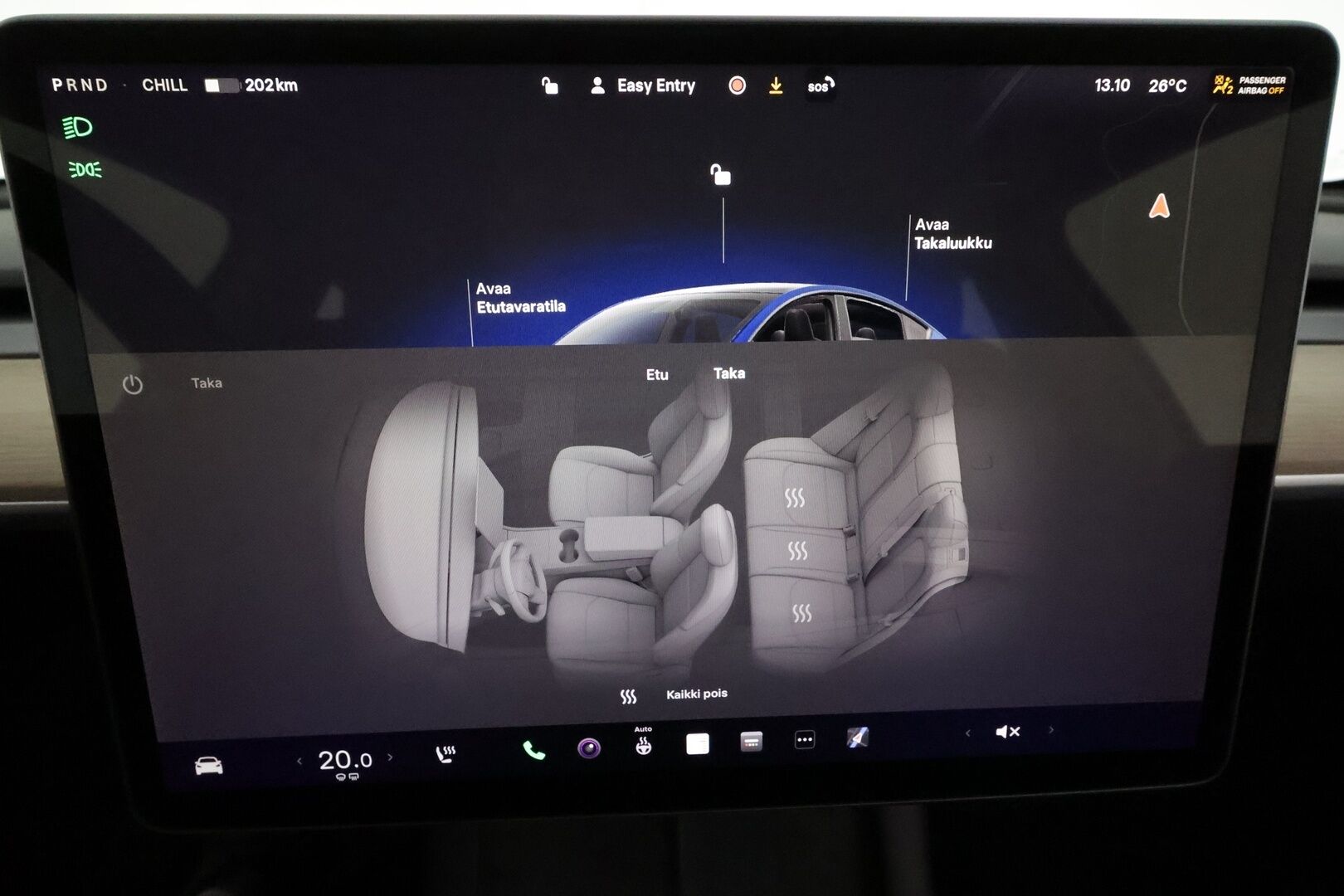 Tesla Model Y 2022 Long Range **Lämpöpumppu / Lasikatto / Matrix-LED / Adapt.Vakkari / P.Kamera / Muistipenkki / Navi / Keyless** - 3,99 % KORKOTARJOUS TÄHÄN AUTOON - 1-om Suomi-auto / 2x Latauskaapelit / Kahdet Renkaat