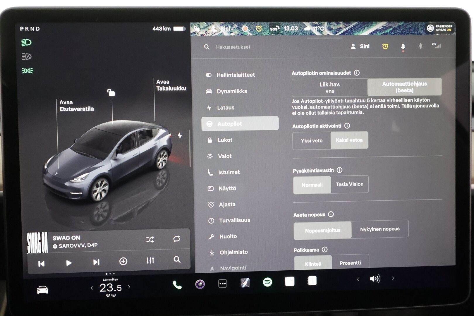 Tesla Model Y 2022 Long Range * ILP / ACC / Lasikatto / Matrix-LED / P.Kamera / Muistipenkki / Premium Audio / Navi / Keyless * - Suomi-auto 