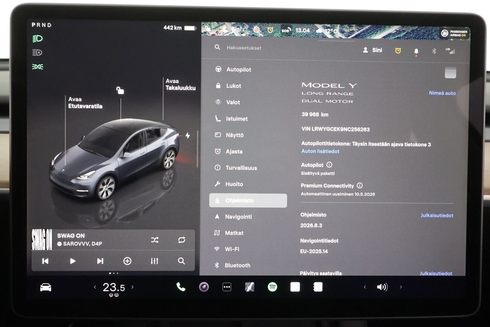 Tesla Model Y 2022 Long Range * ILP / ACC / Lasikatto / Matrix-LED / P.Kamera / Muistipenkki / Premium Audio / Navi / Keyless * - Suomi-auto 