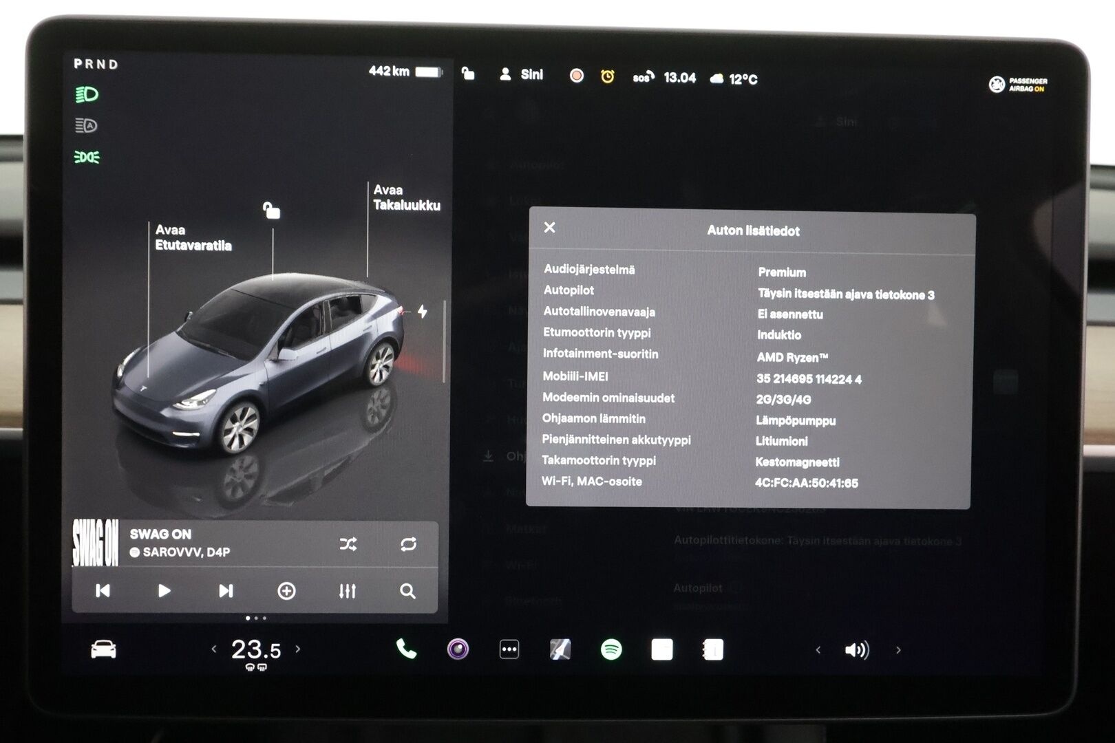 Tesla Model Y 2022 Long Range * ILP / ACC / Lasikatto / Matrix-LED / P.Kamera / Muistipenkki / Premium Audio / Navi / Keyless * - Suomi-auto 