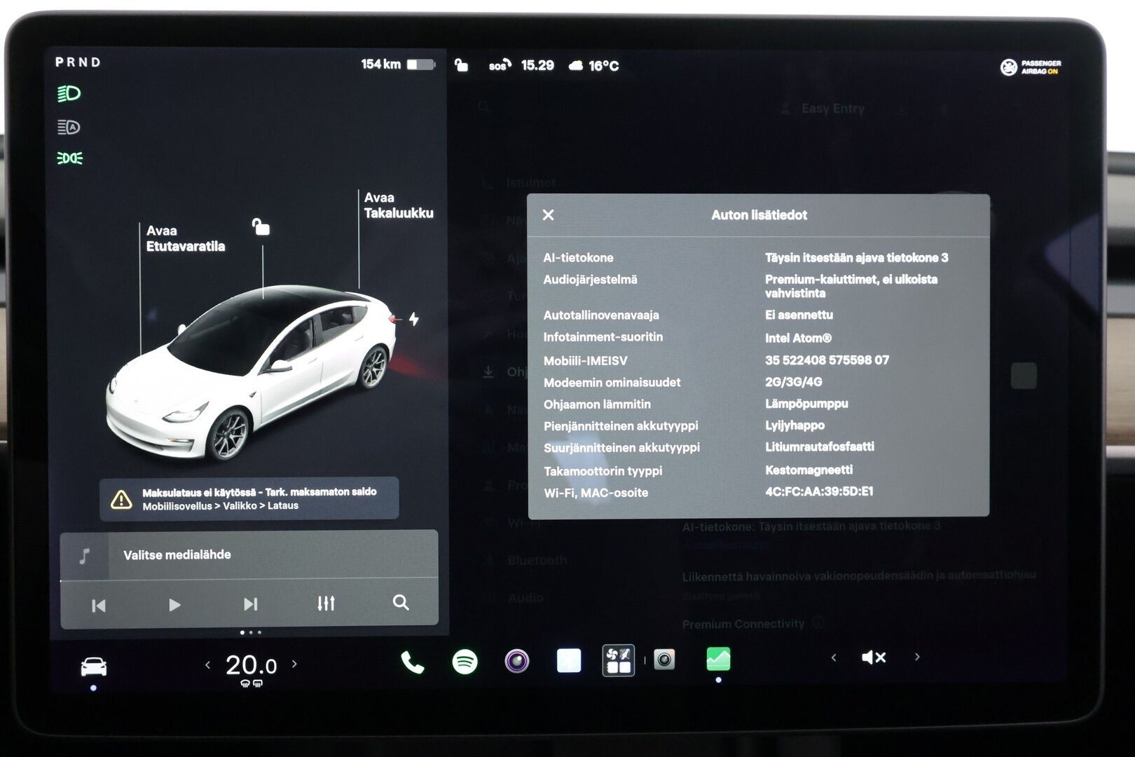 Tesla Model 3 2021 Standard Range Plus - | ACC | Refresh | ILP | Matrix | Lasikatto | Sähkönahat | Muistipenkki | P.kamera ja tutkat | Autosteer | Lämm. ratti | 2x renkaat aluineen | 