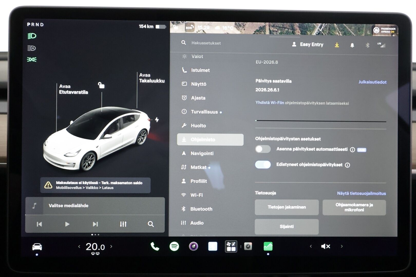 Tesla Model 3 2021 Standard Range Plus - | ACC | Refresh | ILP | Matrix | Lasikatto | Sähkönahat | Muistipenkki | P.kamera ja tutkat | Autosteer | Lämm. ratti | 2x renkaat aluineen | 