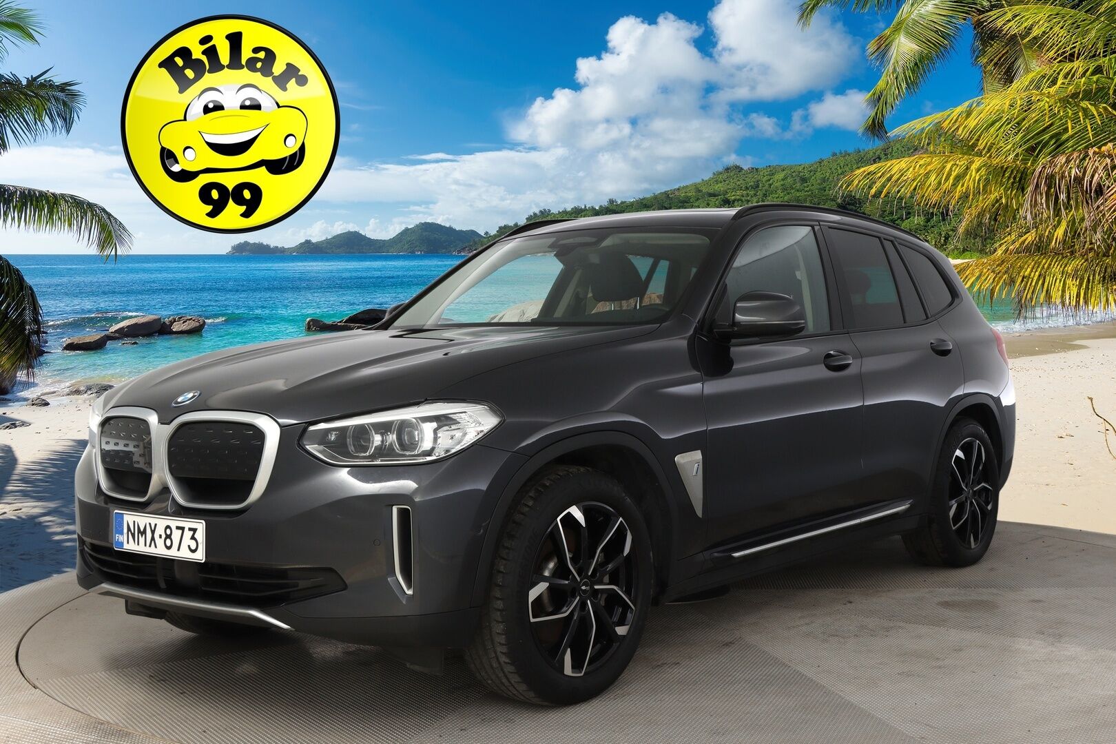 BMW iX3 2021 G08 Charged - 3,99 % KORKOTARJOUS TÄHÄN AUTOON - Panorama / Adapt. Vakkari / Koukku / P. kamera / LED-valot / Muistipenkki / kaistavahti / Navi / 2x Renkaat /