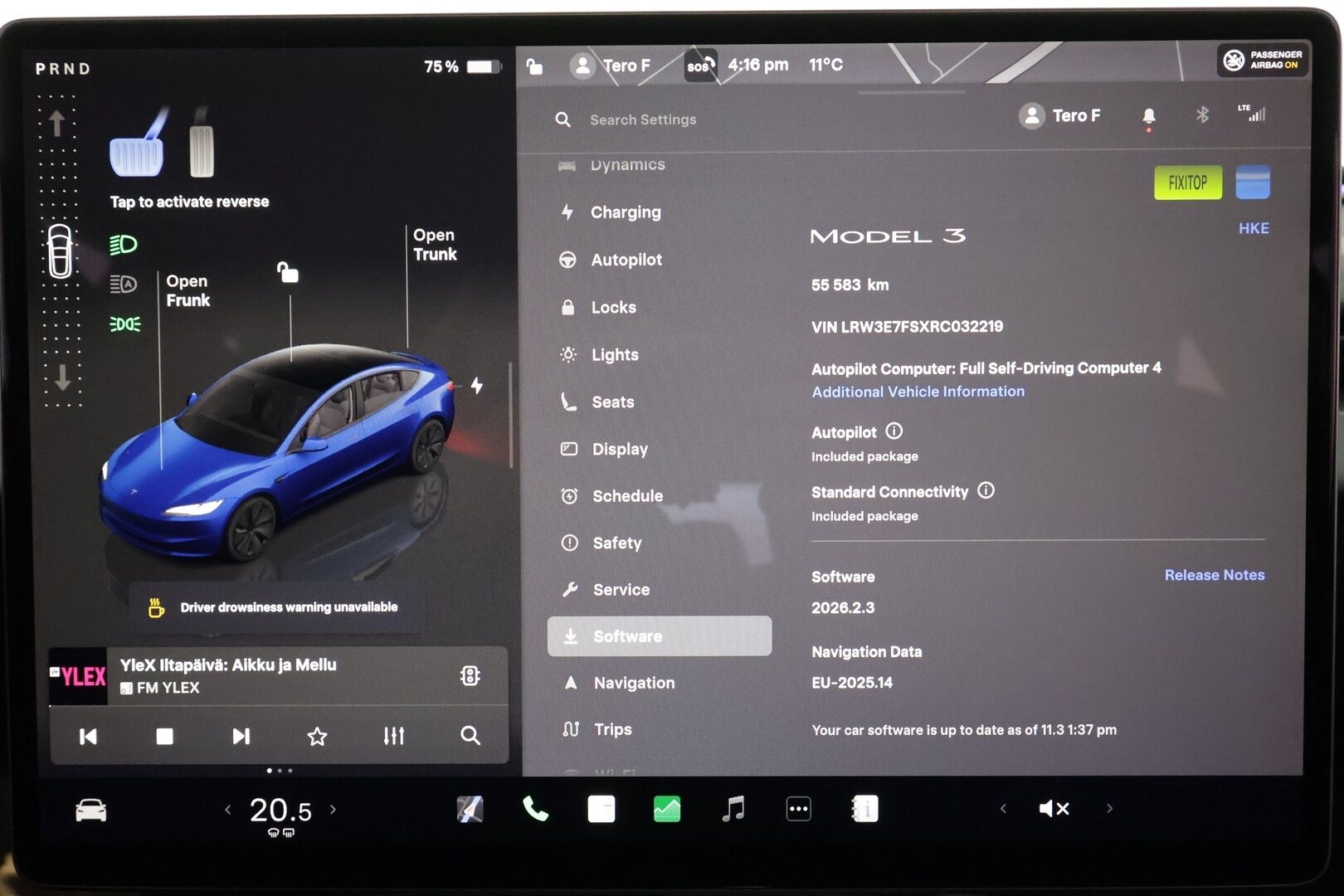 Tesla Model 3 2024 RWD * Koukku / ILP / Matrix LED / Viihdenäyttö / Lasikatto / P.kamera / Ilmastoidut nahat * - 1.Om Suomi-auto / Kahdet renkaat aluvanteilla - HULLUT AVAJAISHULINAT KORKOTARJOUS 3,29 %