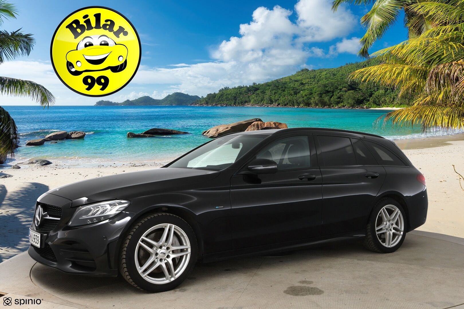 MERCEDES-BENZ C 2021 300T e Plug-in AMG Night edition / Digimittaristo / Esilämmitys / P. kamera / Koukku / Nahka-alcant. / LED High Perf. / - Kattavasti varusteltu! / 2x renkaat & vanteet / Night edition / SOH 90,4%! / Siniset tikkaukset