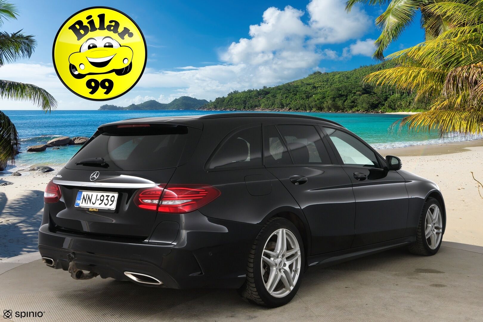 MERCEDES-BENZ C 2021 300T e Plug-in AMG Night edition / Digimittaristo / Esilämmitys / P. kamera / Koukku / Nahka-alcant. / LED High Perf. / - Kattavasti varusteltu! / 2x renkaat & vanteet / Night edition / SOH 90,4%! / Siniset tikkaukset