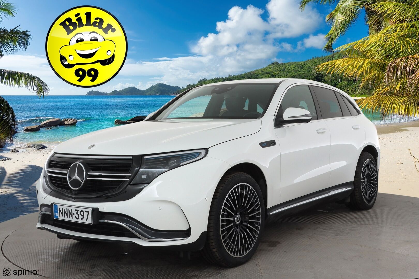 Mercedes-Benz EQC 2022 400 4MATIC Business AMG * Distronic+ / Akkukäyttöinen lisälämmitin / Koukku / Multibeam / 360-kamera * - Kahdet Renkaat