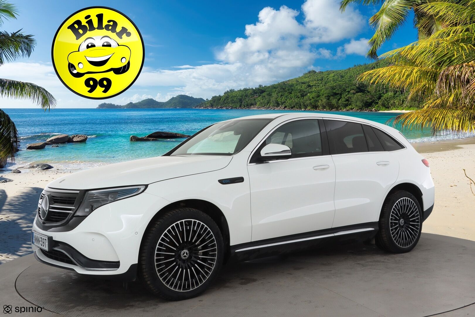 Mercedes-Benz EQC 2022 400 4MATIC Business AMG * Distronic+ / Akkukäyttöinen lisälämmitin / Koukku / Multibeam / 360-kamera * - Kahdet Renkaat