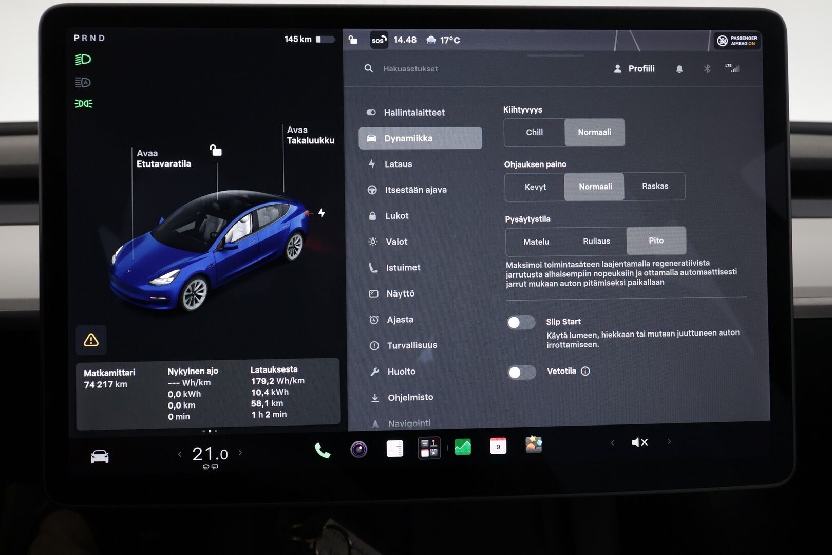 Tesla Model 3 2021 Long Range - | ACC | ILP | Koukku | Valkoiset nahat | Matrix | Premium Audio | Lasikatto | Muistipenkki | P.kamera | Lämm. ratti | 2x renkaat aluin | 