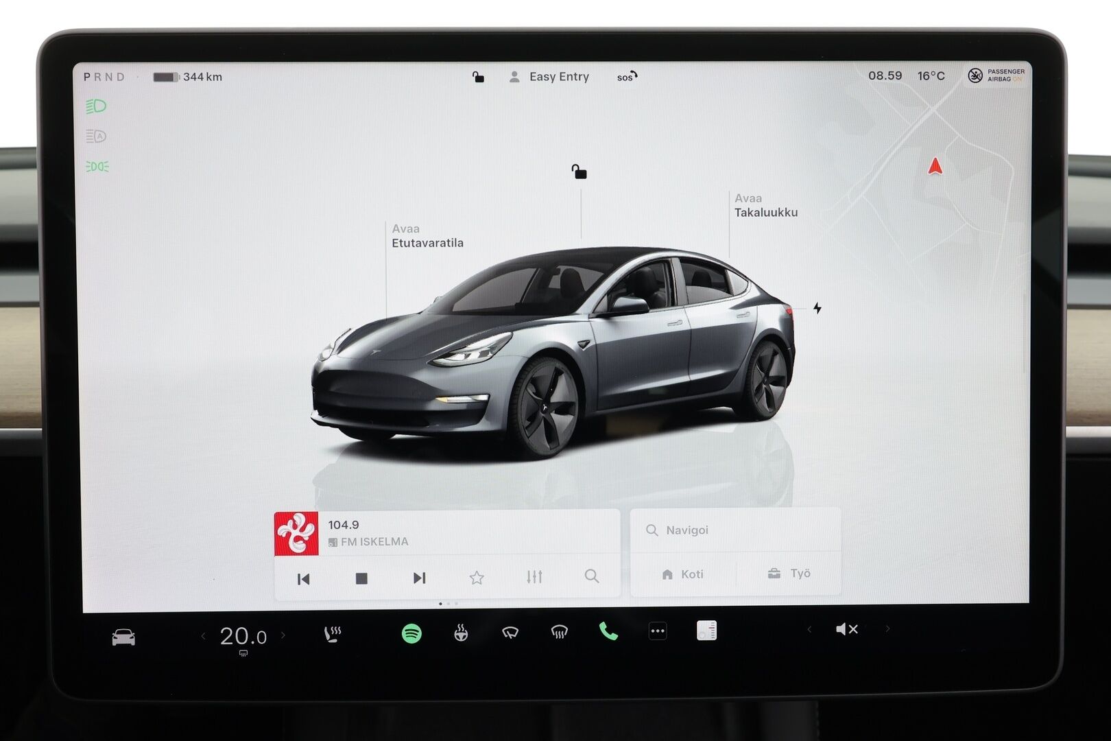 Tesla Model 3 2022 Standard Range Plus * Lasikatto / ILP / ACC / Matrix-LED / Muistipenkki / P.Kamera / Navi / Kaistavahti / Keyless * - 2x Latauskaapelit - HULLU BLACKWEEK KORKOTARJOUS 2,49%