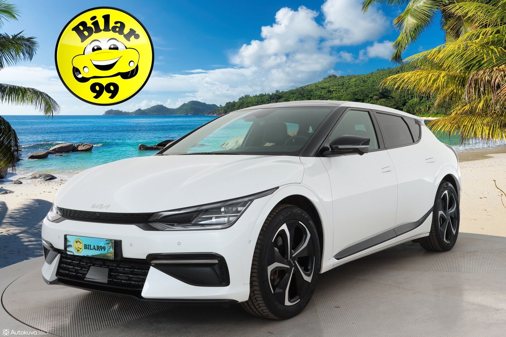 KIA EV6 2022 GT-Line AWD 77,4kWh 325 hv - 3,99 % KORKOTARJOUS TÄHÄN AUTOON - *Ilmainen kotiintoimitus!* - Lämpöpumppu / Smart Cruise / HUD / 360° / Meridian / Lasikattoluukku / Ilmastoitu Muistipenkki / KeylessGo / Kaistavahti / Tulossa toimipisteeseen!