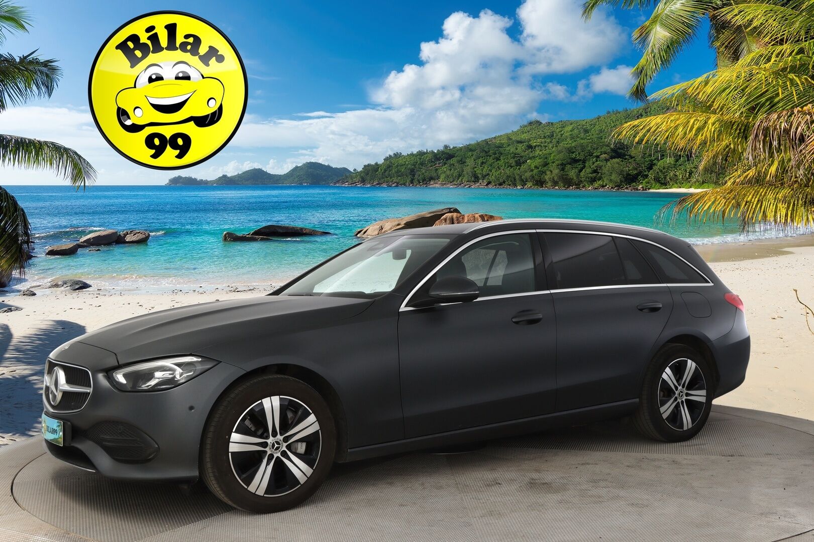 MERCEDES-BENZ C 2022 300 e Avantgarde - 3,99 % KORKOTARJOUS TÄHÄN AUTOON - Mattaharmaaksi teipattu / P-kamera / Koukku / Vakkari / Kaistavahti / 2x renkaat / Ratinlämmitin / Puolinahka Sporttipenkit / 