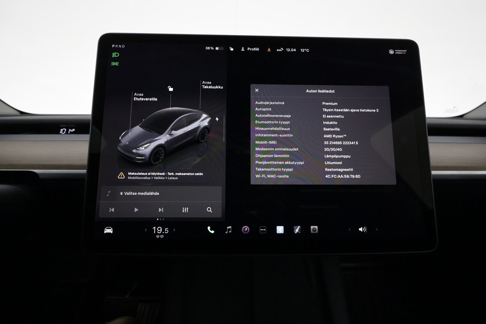 TESLA MODEL Y 2022 Long Range AWD Ryzen AMD **Lasikatto / Lämpöpumppu / Koukku / Adapt.Vakkari / Matrix-LED / P.Kamera / Navi** - 3,99 % KORKOTARJOUS TÄHÄN AUTOON - Nahkaverhoilu / Kaistavahti / Premium Audio / KeylessGO / 2x Renkaat
