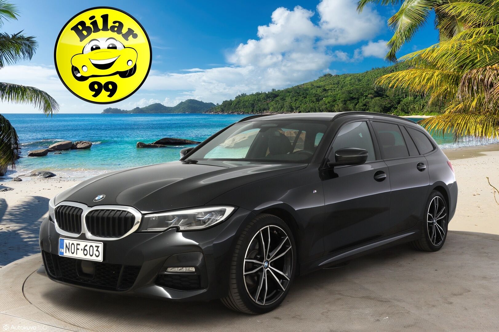 BMW 320 2021 d A xDrive Touring M-Sport* Adapt. Vakkari / HUD / Laser LED / Tutkat / Kaistavahti / Nahka-alcantara Sporttipenkit / Comfort Access * - Todella näyttävä M-Sport, kovilla varusteilla, 2x renkailla ja vanteilla!