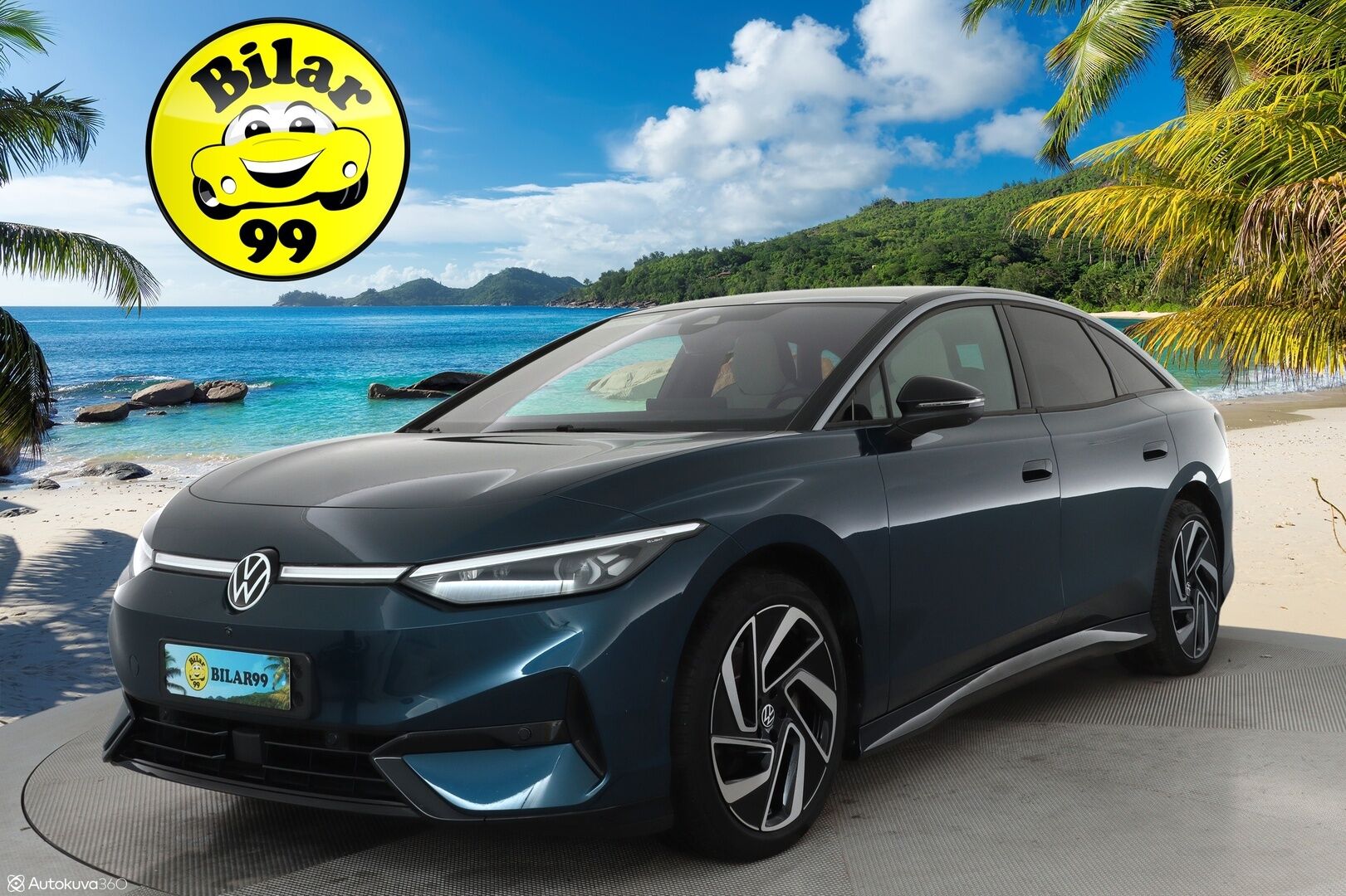 VOLKSWAGEN ID.7 2024 Pro Business 210kW **HUD / HarmanKardon / Ilmastoidut&Hierovat muistipenkit / IQ Matrix LED / Lasikatto / Koukku / 360 Kamera** - 3,99 % KORKOTARJOUS TÄHÄN AUTOON - Akku kuntotarkastettu