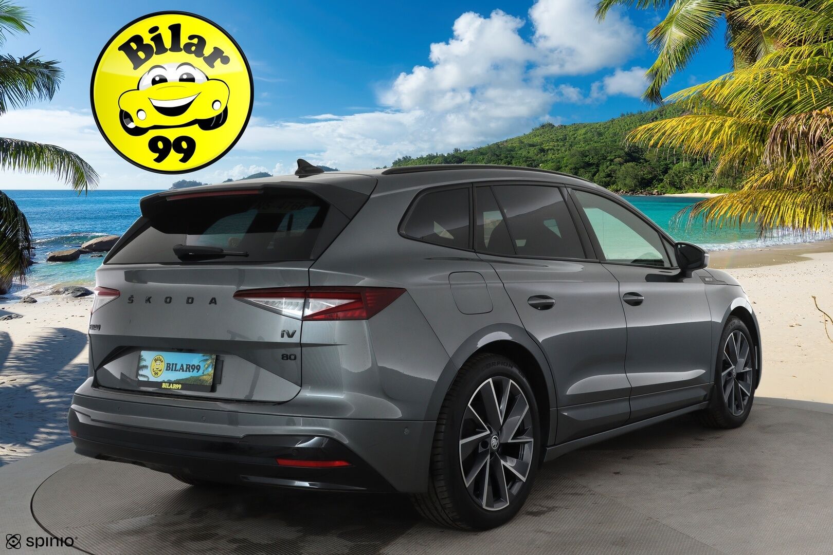 SKODA ENYAQ 2022 80 iV Sportline ** Muistipenkki / Matrix LED / Lämpöpumppu / Adapt.vakkari / Koukku / P.kamera / Sporttipenkit / Navi** - 3,99 % KORKOTARJOUS TÄHÄN AUTOON - Akku kuntotarkastettu! / KeylessGo / Merkkihuollettu / Nahka-Alcantara